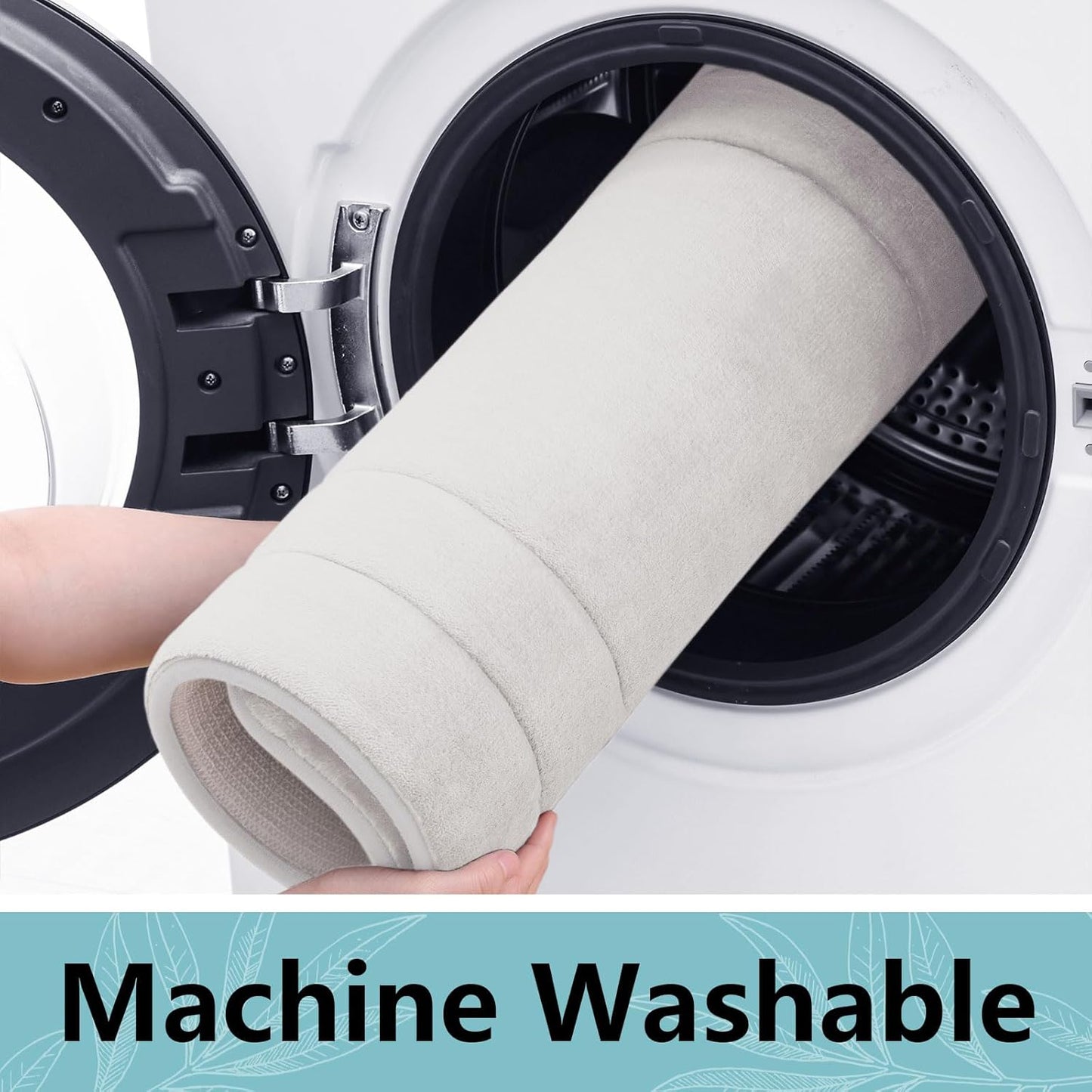 Arotive Memory Foam Bathroom Rug Mat 59x24, Ultra Soft and Absorbent Bath Mat, Machine Wash Dry, Comfortable Bath Rug Carpet for Bathroom Floor, Tub and Shower, Ivory