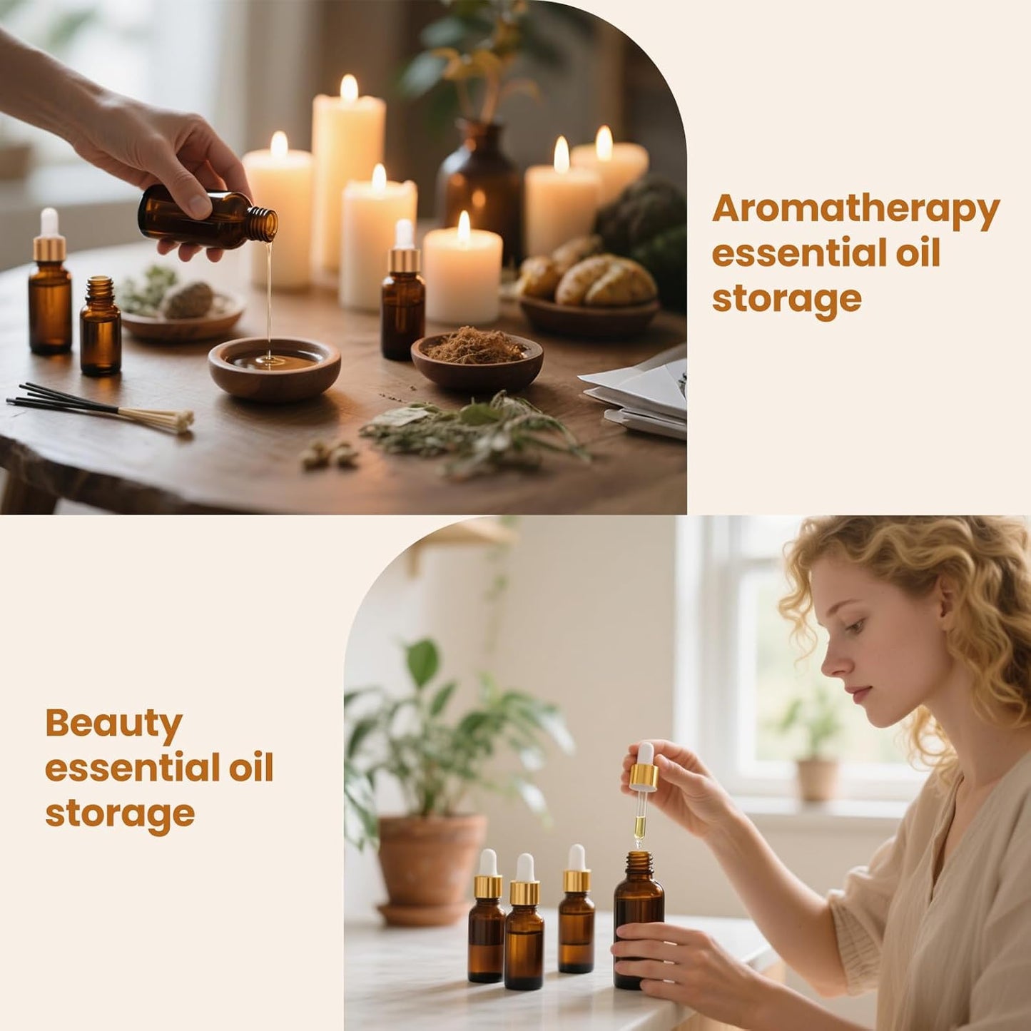 50Pack 1oz Amber Glass Dropper Bottles with Gold Lids, Funnels, Droppers, Extra Caps & Labels – Leakproof, UV Resistant 30ml Empty Bottle for Tinctures, Essential Oils, Beard, Hair Oils