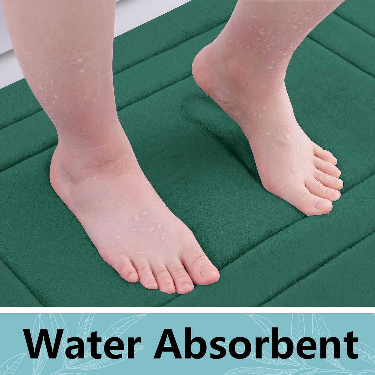 Arotive Memory Foam Bathroom Rug Mat 70x24, Ultra Soft and Absorbent Bath Mat, Machine Wash Dry, Comfortable Bath Rug Carpet for Bathroom Floor, Tub and Shower, Dark Green