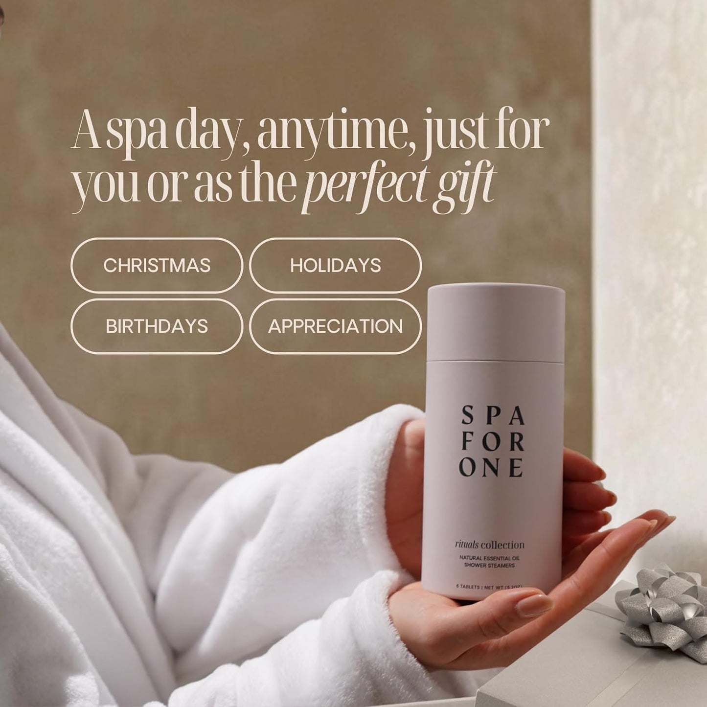 Shower Steamers Aromatherapy 6 Pack - Made in USA with Natural Essential Oils for Christmas Stocking Stuffers, Birthday Gifts for Women and Men, White Elephant - Self Care Variety Pack