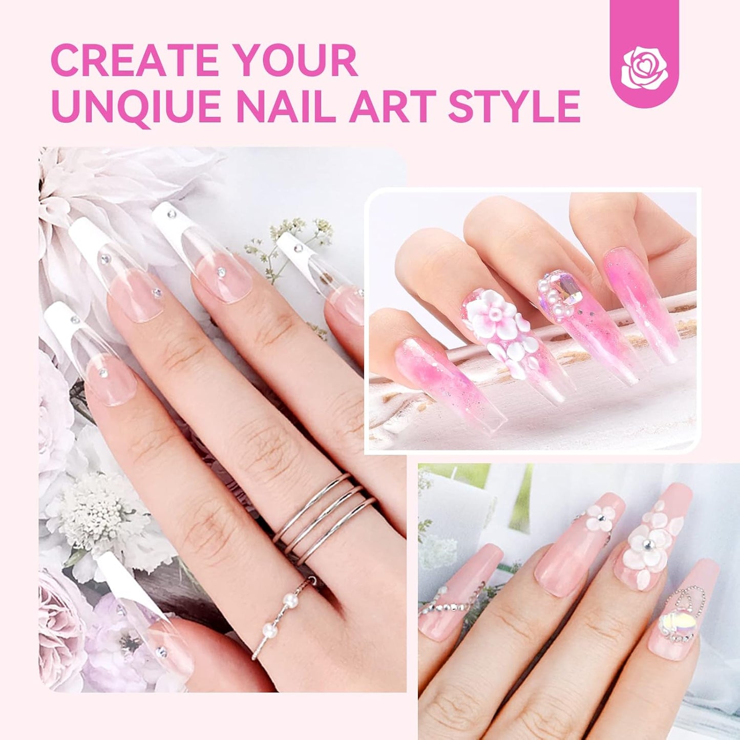 SAVILAND Acrylic Nail Kit with U V Light – Acrylic Nail Set Christmas Gift Set with Acrylic Powder and Liquid Set Acrylic Nail Brush Practice Finger Portable Nail Drill for Nails Kit Set for Home DIY