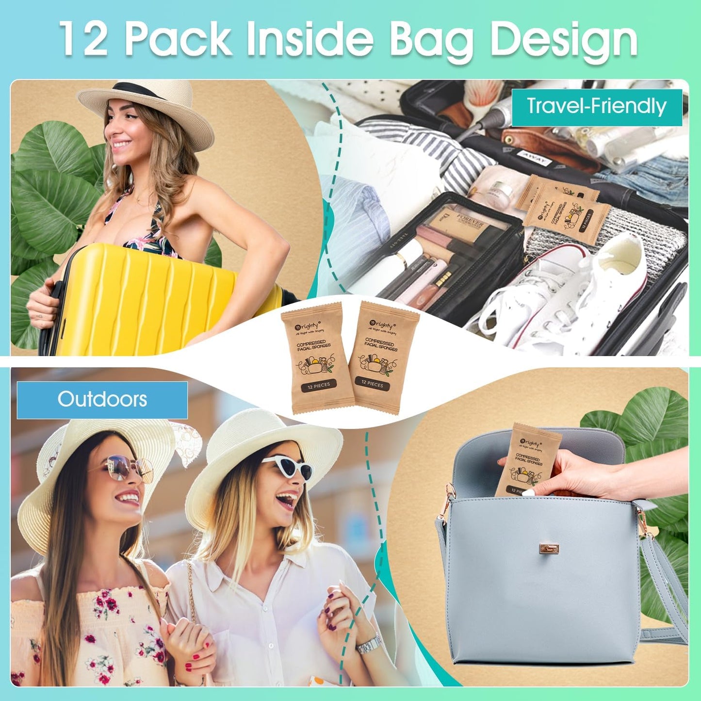 ORIGHTY 96 Count Facial Sponges for Cleansing, 100% Natural Cellulose Facial Sponges for Washing face, Compressed Cosmetic Spa Face Sponge for Exfoliating Mask, Makeup Removal