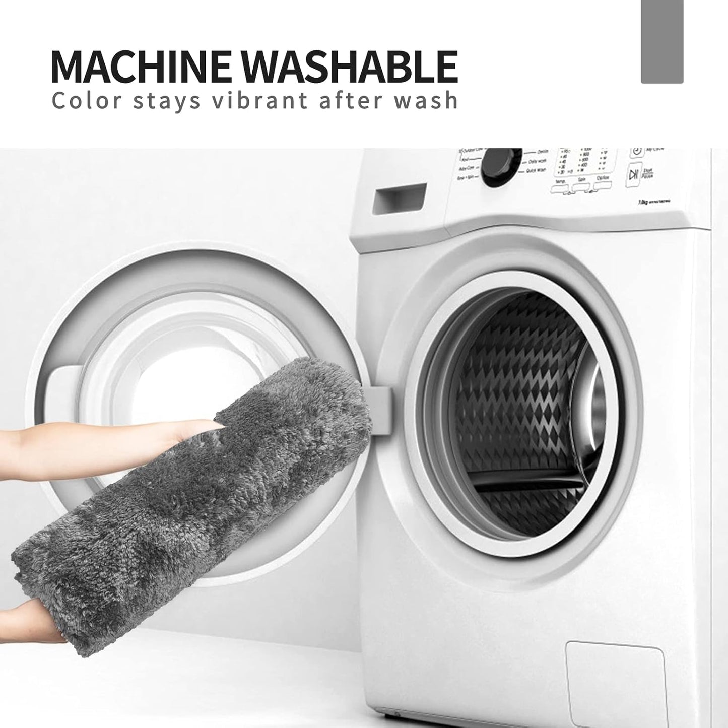 FIFU Bathroom Runner Rug 24" W x 60" L, Bath Mats for Bathroom, Bedroom & Kitchen, Non-Slip Rubber Latex Backing, Comfort & Soft Shower Bathmat & Carpet for Sink, Home & Hallways, Dark Gray