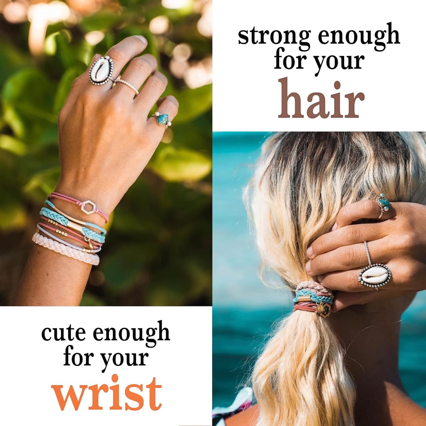 K'lani Hair Tie Bracelets for Women - Elastic Hair Bands That Double as Stylish Jewelry - Explore - Large