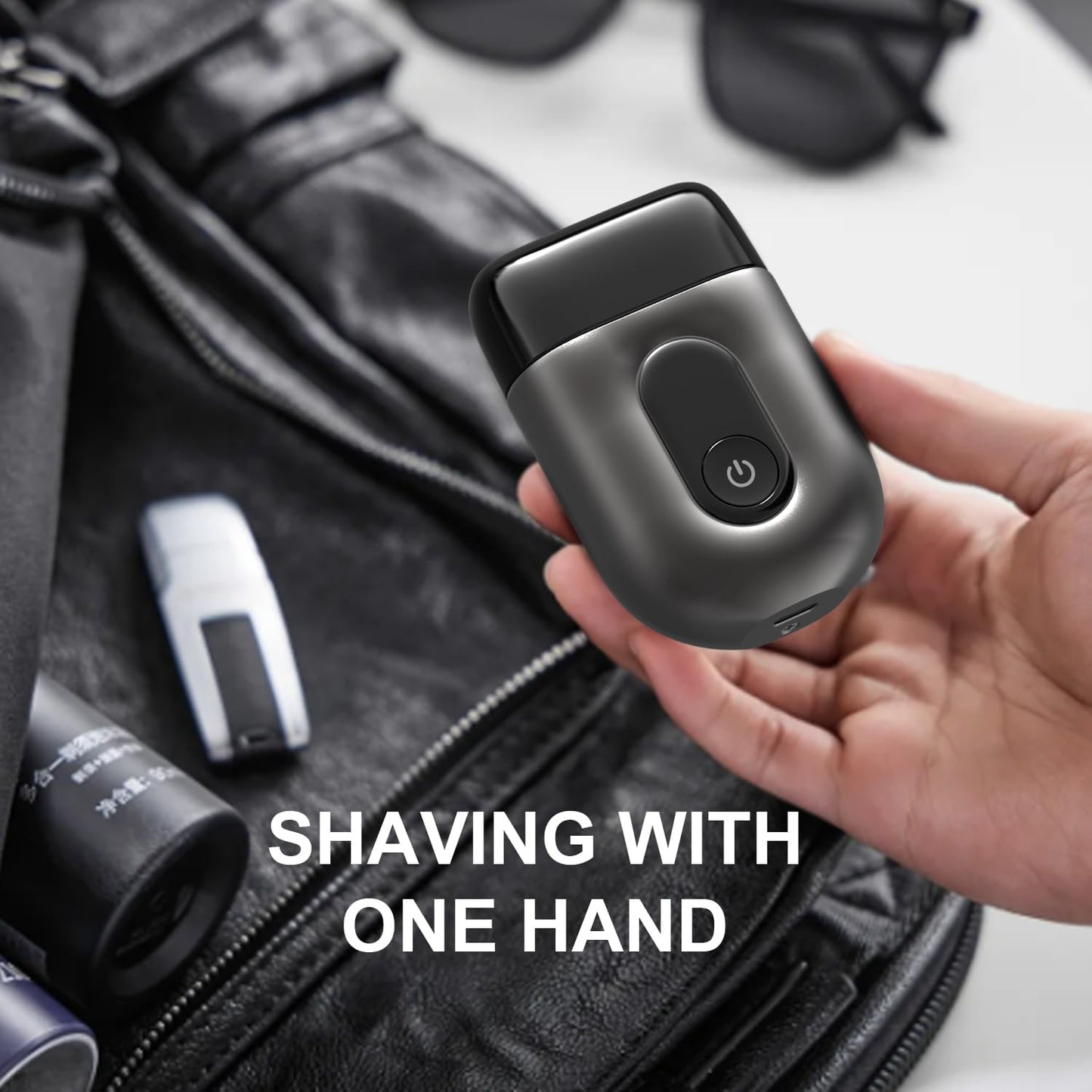 Electric Foil Shavers for Men: Mini Electric Razor with Big LED Display & 3 Floating Blades - IPX7 Waterproof Wet Dry Face Razor, USB Type C (Black Dark)
