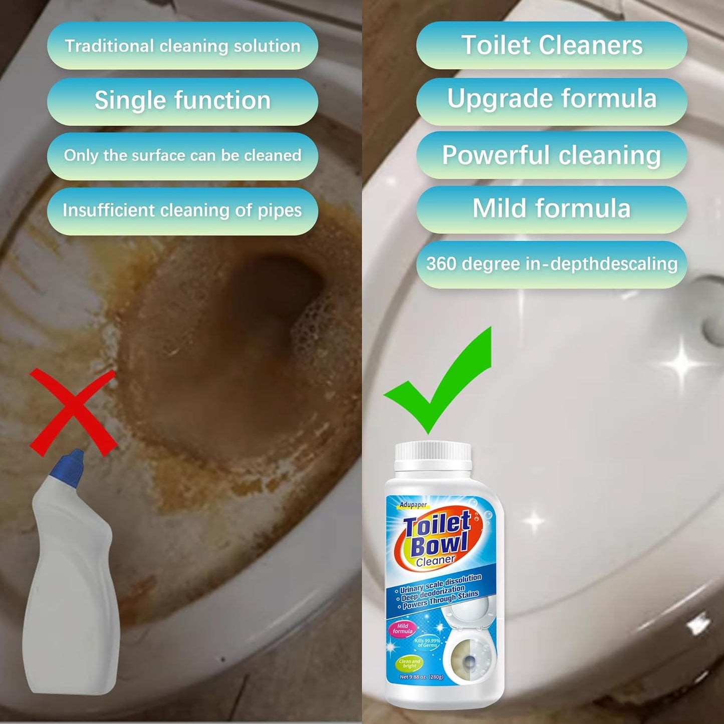 Pumice Stone for Toilet Bowl Cleaning, Powerfully Cleans Hard Water Rings, Calcium Buildup & Stains, Suitable for Cleaning Toilets, Bathtubs