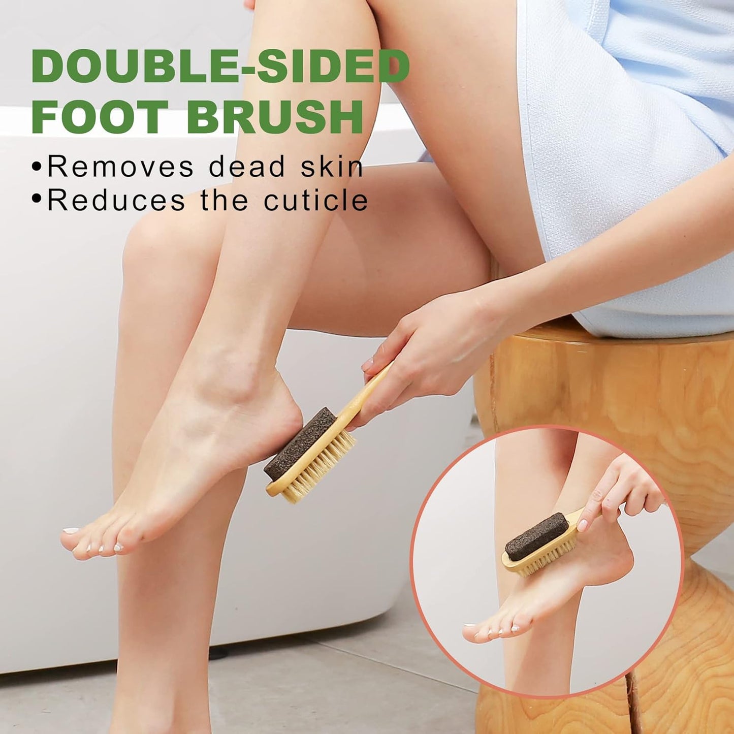 Dry Brushing Body Brush, Natural Boar Bristle Dry Brush, Bamboo Exfoliating Body, Face, Foot, Long Handle Back Scrubber Brush, Meridian Pressure for Lymphatic, Cellulite
