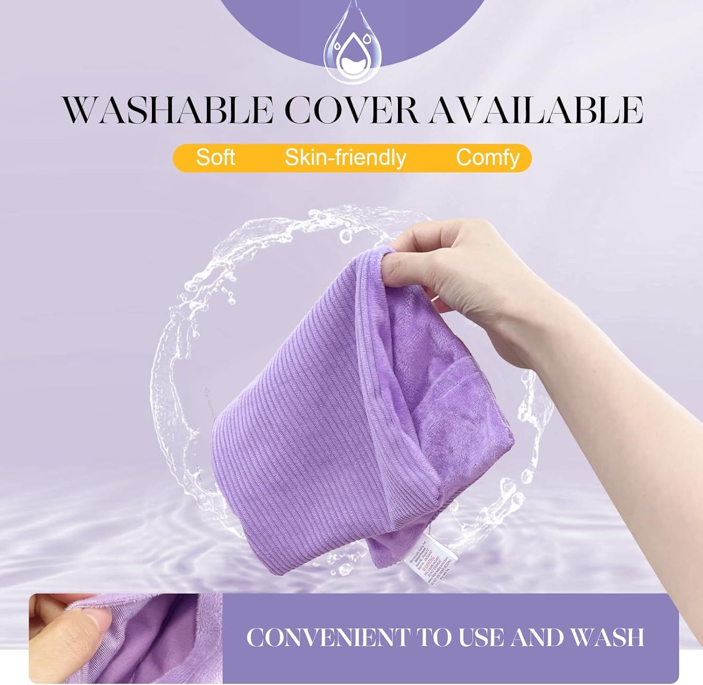 Microwavable Heating Pad with Washable Cover 13x7 Inch Flaxseed Microwave Hot Pack, Lavender Scent, Moist Warm Compress for Relaxation, Non-Electric & Portable