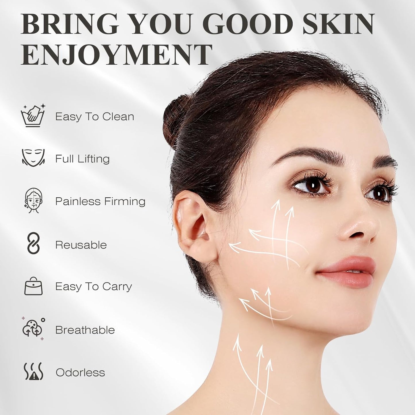 Chin Strap for Sleeping,Double Chin Reducer,Adjustable Chin Strap,Jaw Strap,Jawline Shaper,V Line Lifting Mask,Black,L