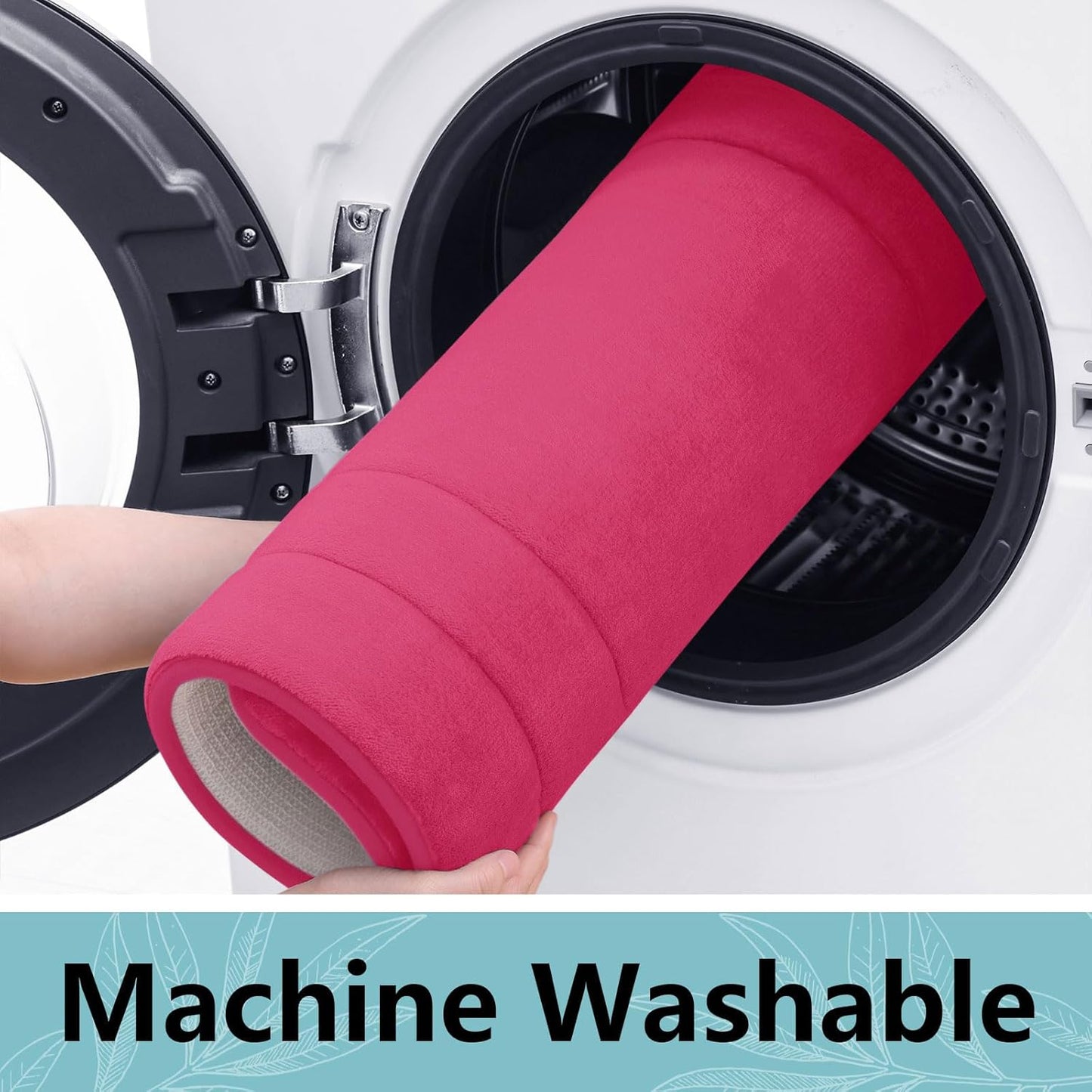 Arotive Memory Foam Bathroom Rug Mat 30x20, Ultra Soft and Absorbent Bath Mat, Machine Wash Dry, Comfortable Bath Rug Carpet for Bathroom Floor, Tub and Shower, Deep Pink