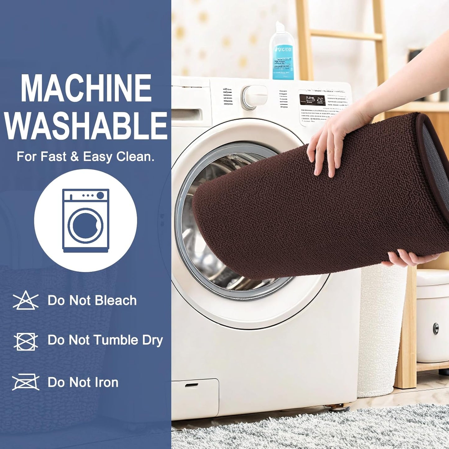 OLANLY Thick Memory Foam Bath Mat Rug 30x20, Extra Soft Absorbent Bathroom Rug, Quick Dry Bath Mats, Non-Slip, Machine Washable Carpet for Bathroom, Tub and Shower, Home Decor Accessories, Brown