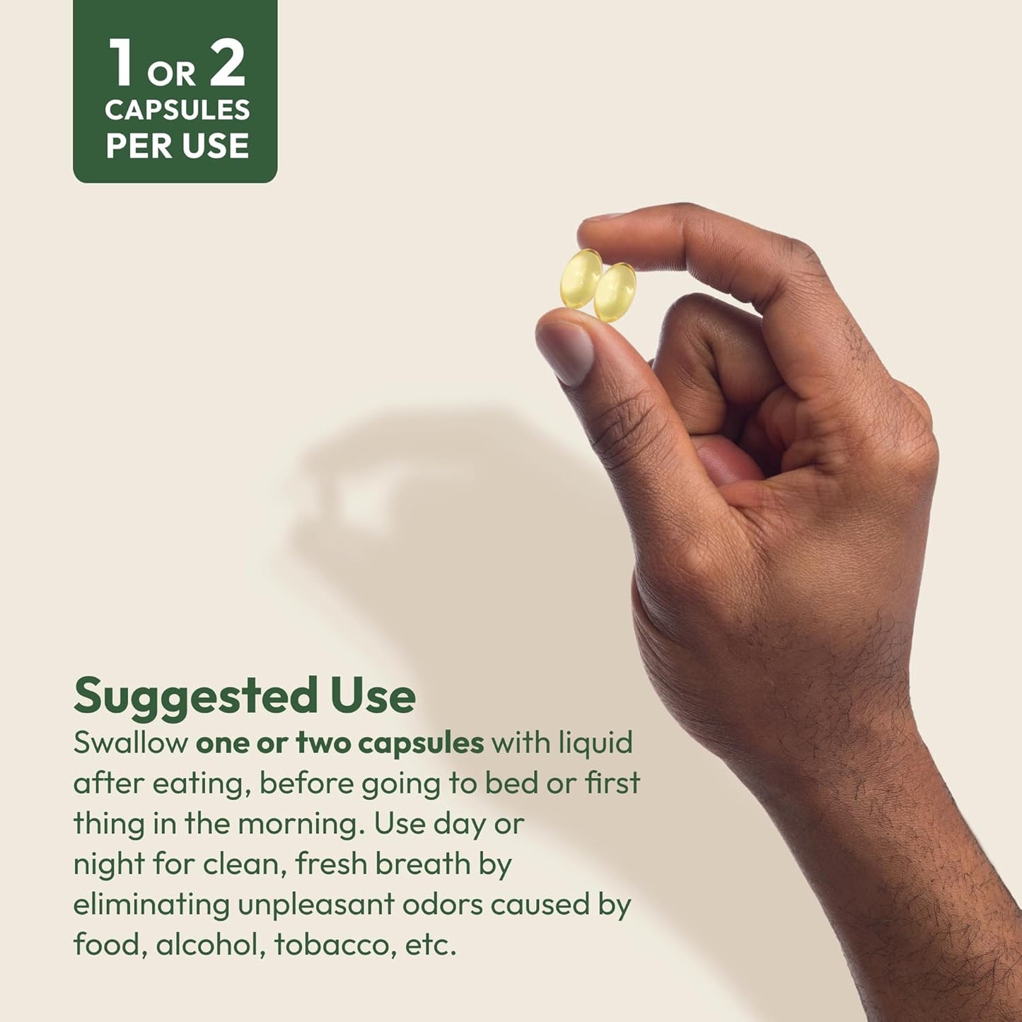 ANDREW LESSMAN Breath Plus 360 Softgels - Natural Breath Freshener, Helps Eliminate Odors from Food, Smoking, Morning Breath from The Inside Out. Peppermint, Spearmint. Easy to Swallow Softgels