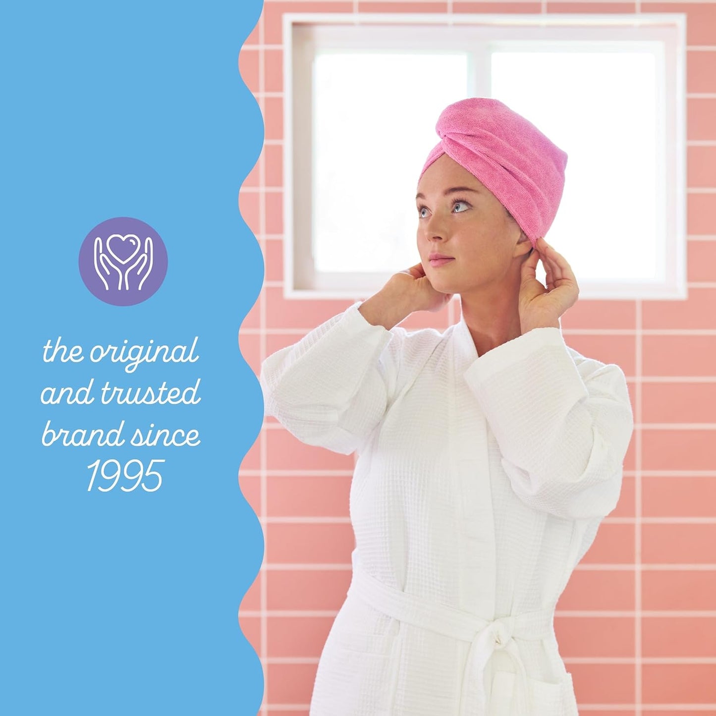 Turbie Twist 2-Pack Microfiber Hair Towel for Beauty, Travel, Gifting - Hair Wrap Turban for Straight, Wavy & Curly Hair - Premium Personal Care - Dark Pink & Light Pink