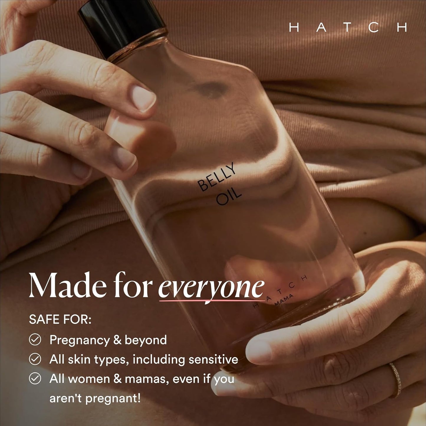 HATCH Belly Oil, Pregnancy & Postpartum Skincare for Stretch Marks, Quick-Drying for Full Body & Soothes Irritation, Plus Vegan, Clean & Plant-Based, 6.7 Fl Oz
