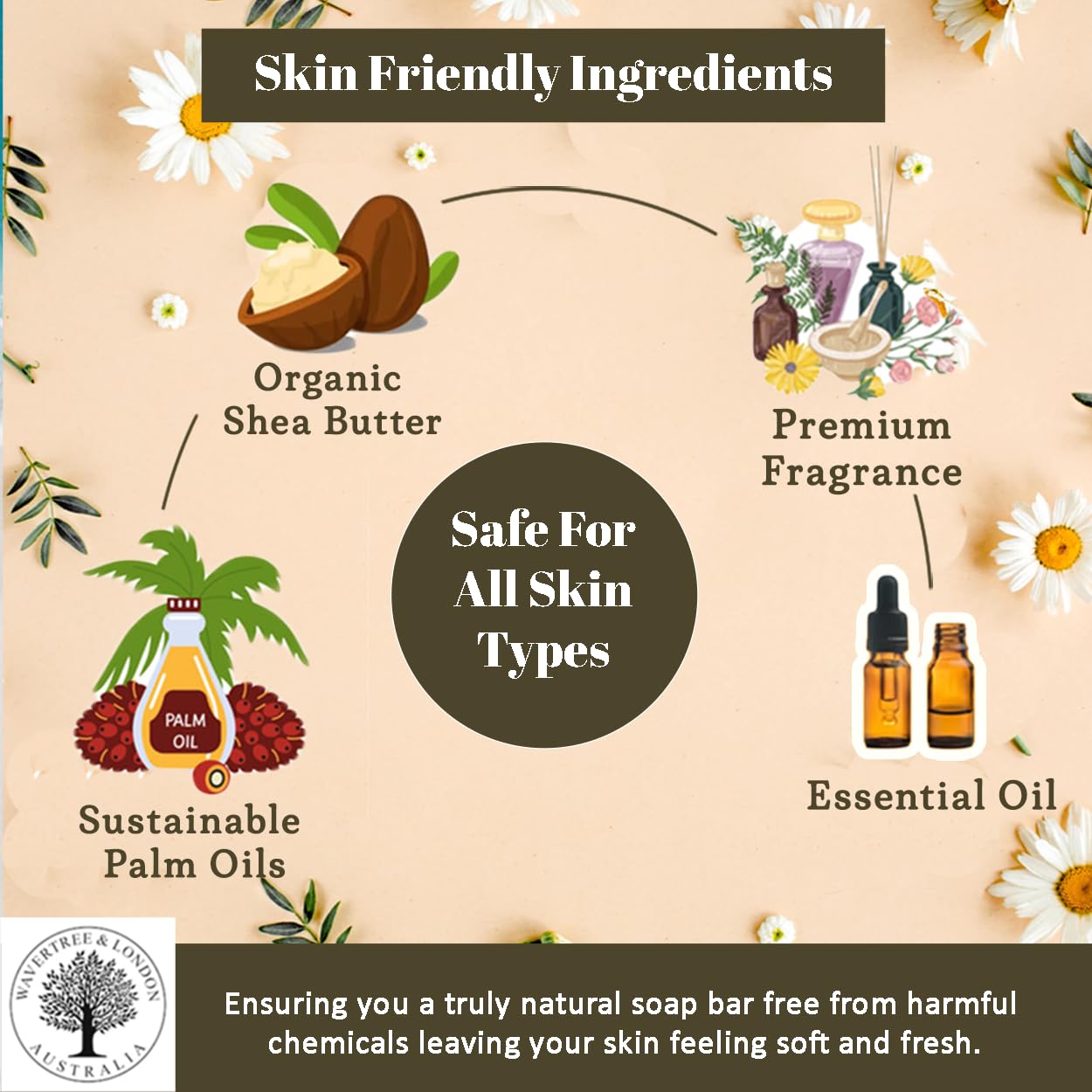 Wavertree & London Assorted Fabulous Florals #2 (8 Bars), 7oz Moisturizing Natural Soap Bars, French Milled and enriched with Shea Butter