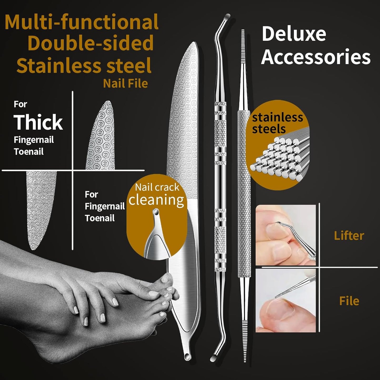 Thick Toenail Clippers for Seniors Thick Toenails or Ingrown Nails, Curved Blade Heavy Duty Toenail Clippers Cutter, Sharp Nail Nippers Cuticle Trimmer, Large Toe Nail Clippers for Men, Women