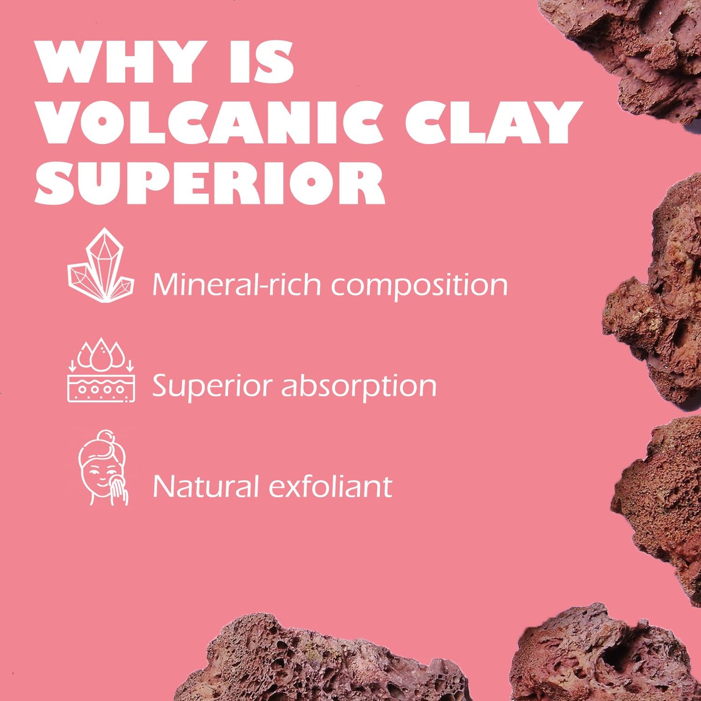 Detox Green Clay Mask for Face - 3-Clay Blend with Kaolin Volcanic Clay - Deep Pore Cleansing, Removes Excess Oil, Tightens Pores - Oil-Free, Paraben-Free