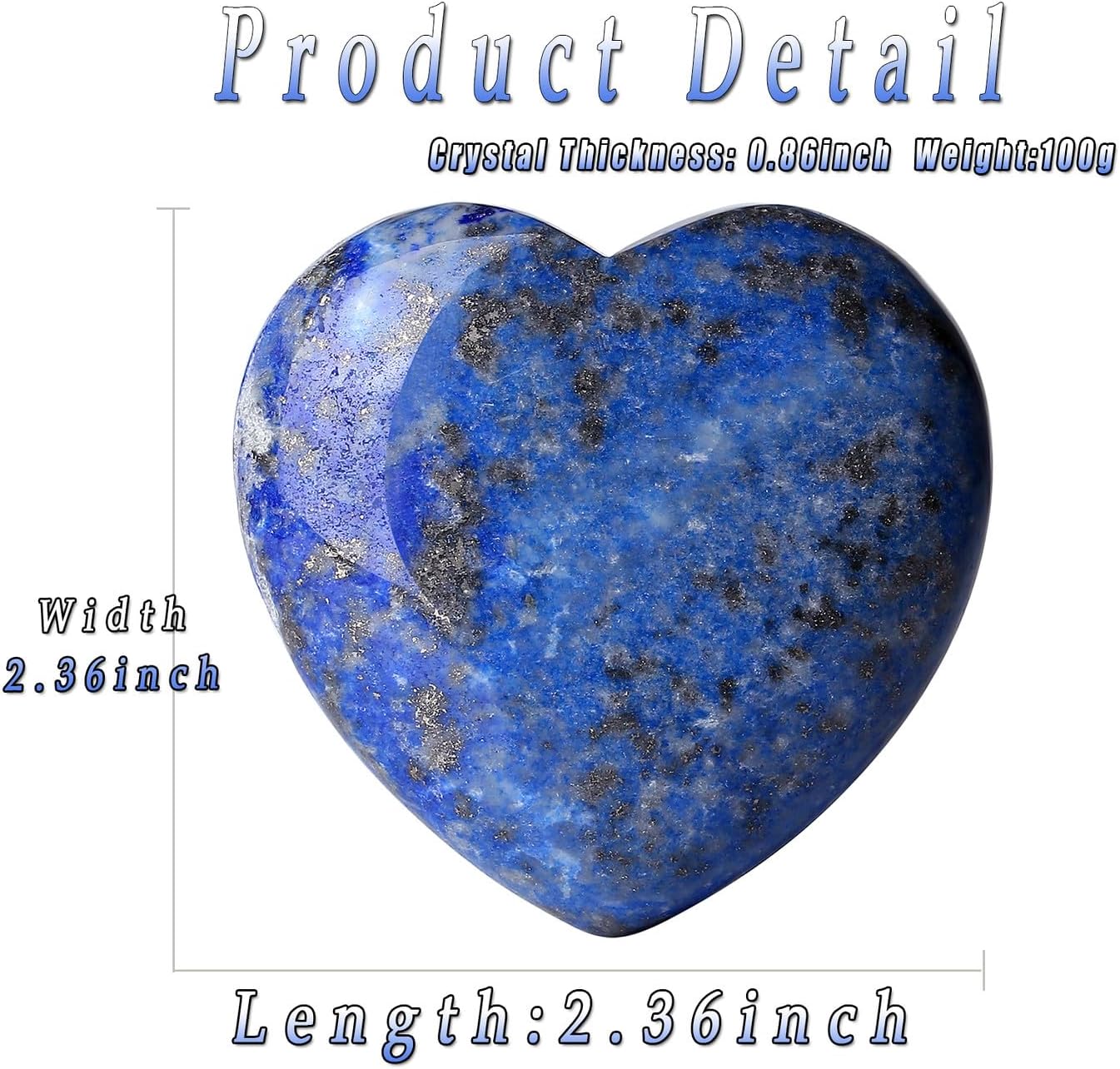 MAIBAOTA 60 mm Lapis Lazuli Crystal Large Heart Love Stone Healing Crystals Heart Stone for Women Natural Reiki Gemstone Polished Heart Shaped Rocks Meditation