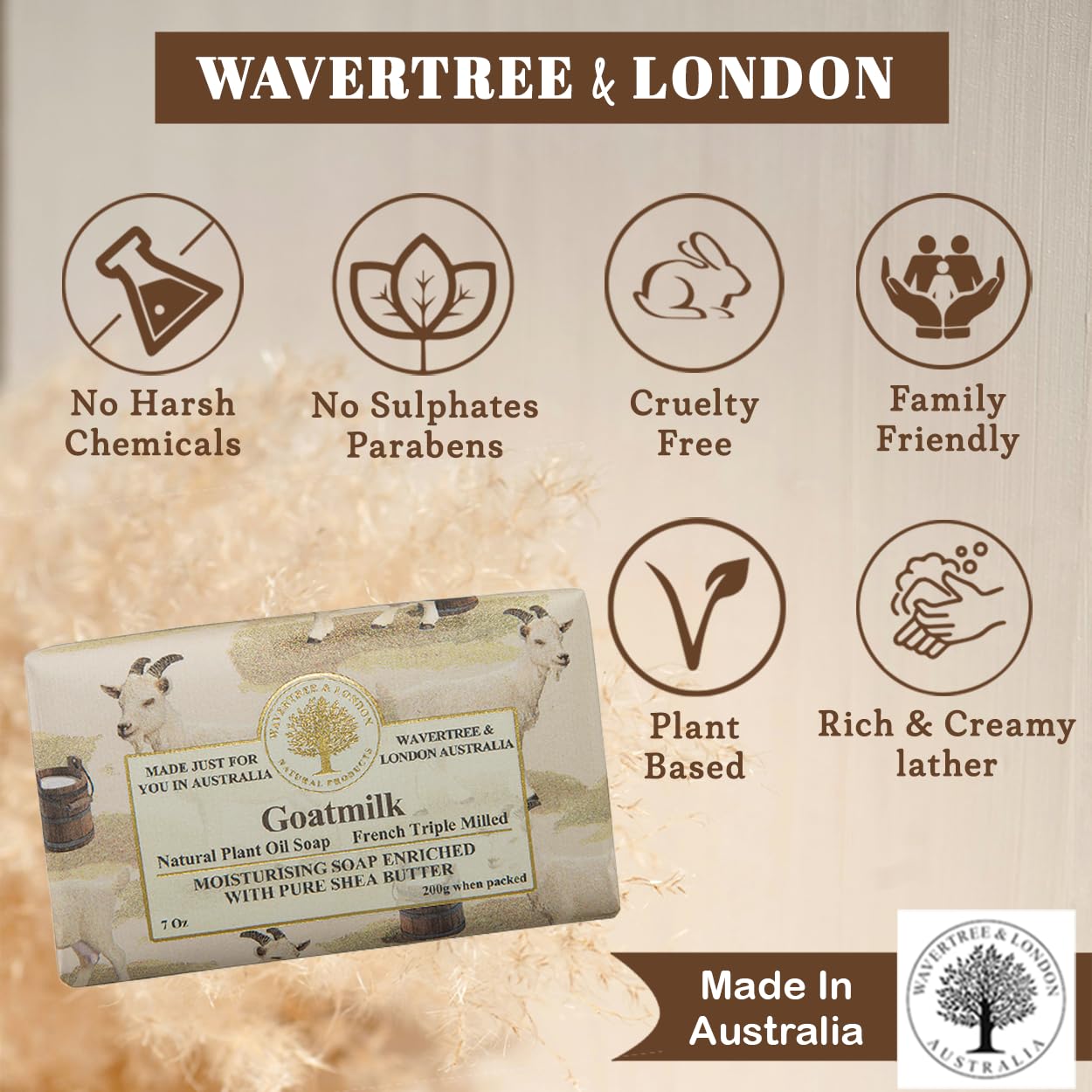 Wavertree & London Gin & Tonic Scented Natural Soap Bar, 7oz Moisturizing French Triple Milled Soap Bar for Women & Men