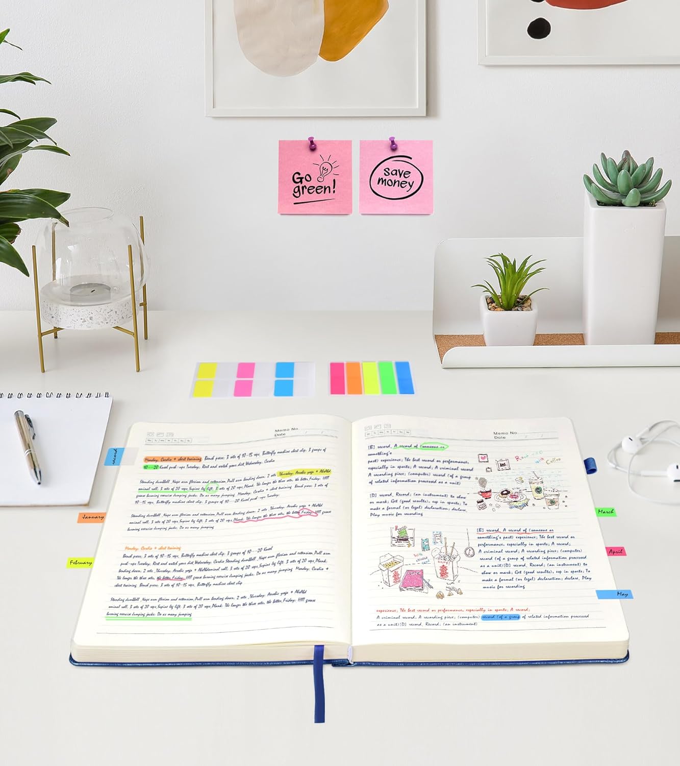 Lined Journal Notebook, 365 Pages A4 Large Journals for Writing Ruled Notebook, Hardcover Leather Journal for Women Men, Daily Notebook for Work, Note Taking, 100Gsm Thick Paper(8.5" x 11" Darkblue)