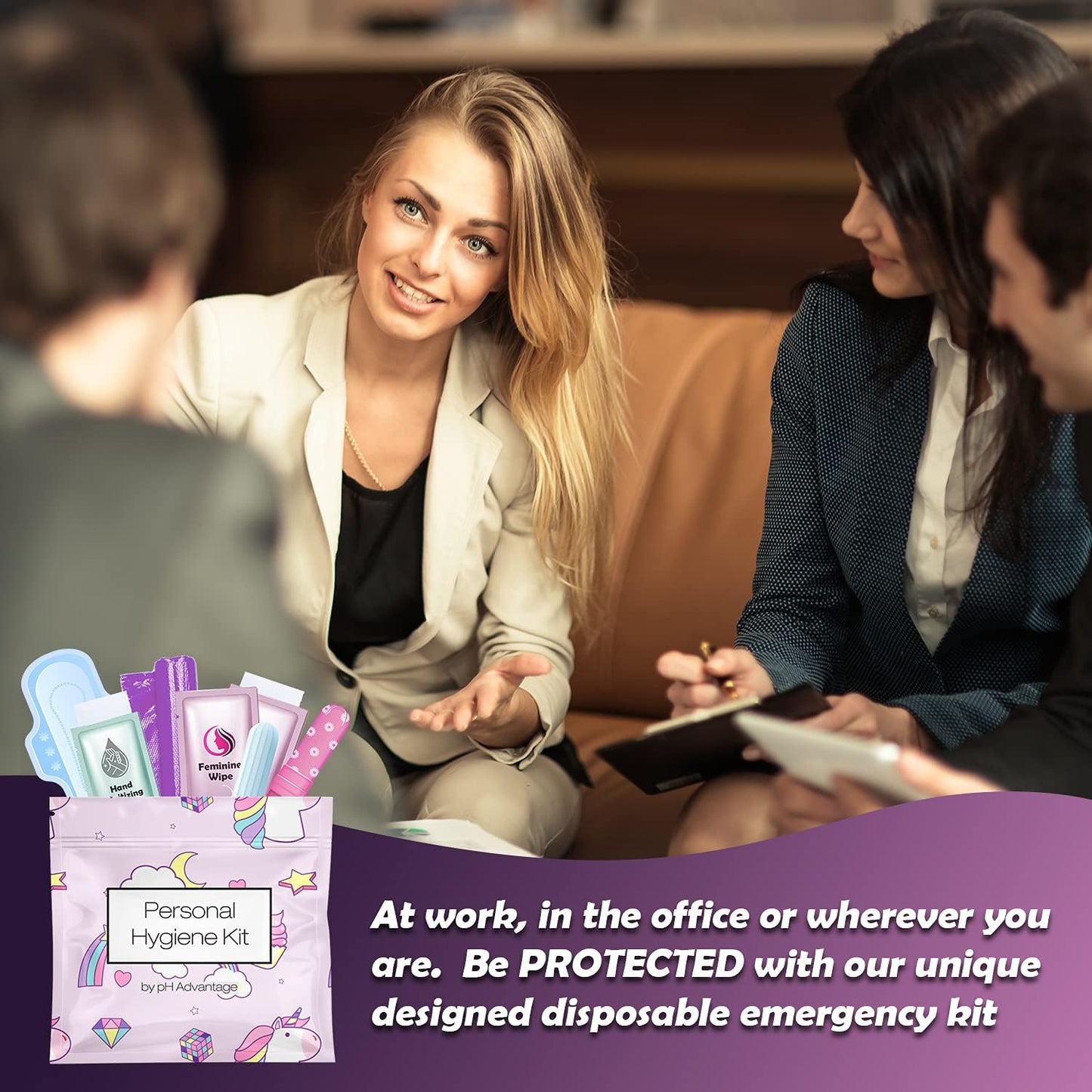 Menstrual Kit All-in-One 10 Pack | Convenience on The Go | Period Kit Pack for Travelling, Tweens & Teenager | Individually Wrapped Feminine Hygiene Product (Rainbows and Unicorns)