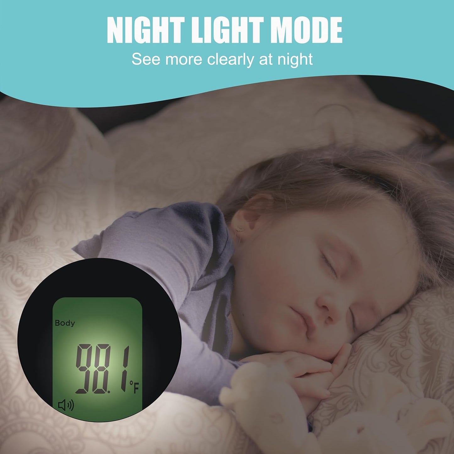 Amplim Non-Contact Forehead Thermometer for Kids and Adults. AmpMed No-Touch Baby Head Temporal Thermometer. Touchless Digital Fever Thermometer for Accurate Temperature Reading (White Blue)