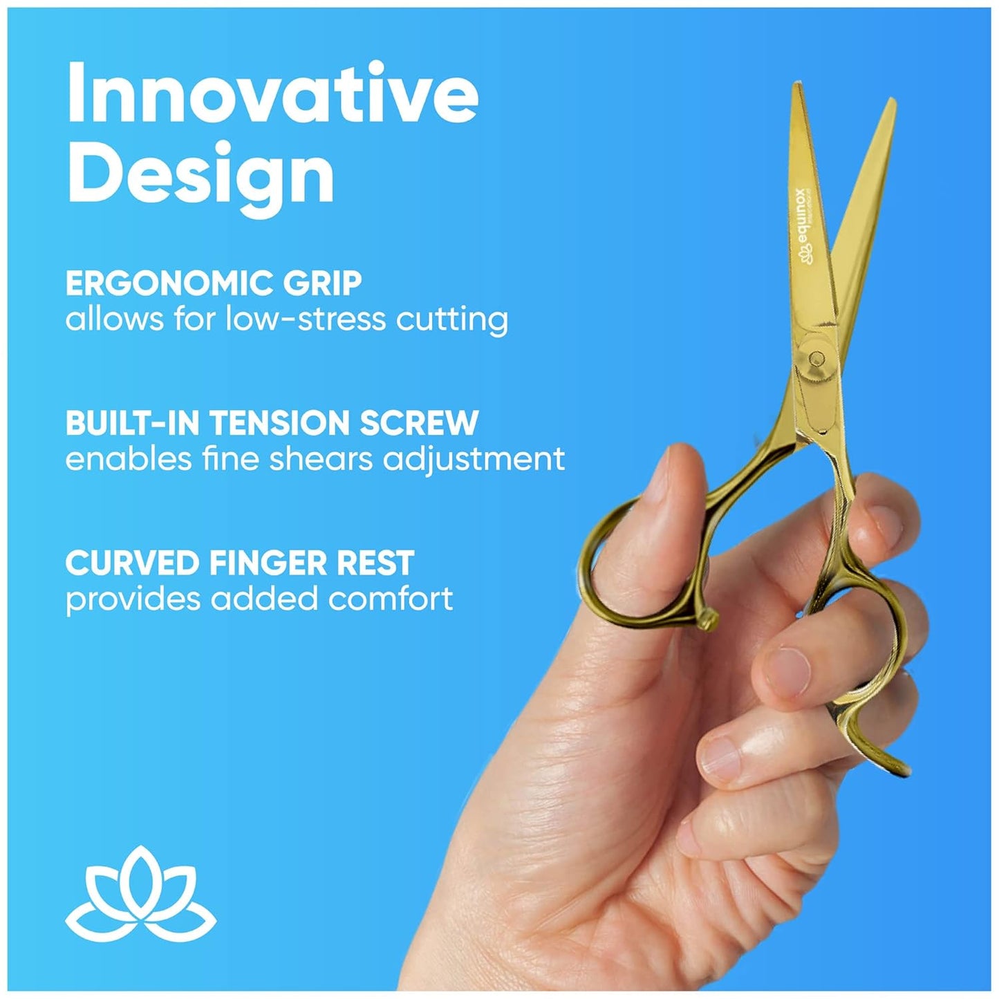 Equinox Razor Edge Series Professional Hair Scissors - 6.5” Premium Japanese Stainless Steel Hair Cutting Scissors, Hair Shears, Hair Razors for Hair Cutting, Barber Accessories & Hair Salon Supplies