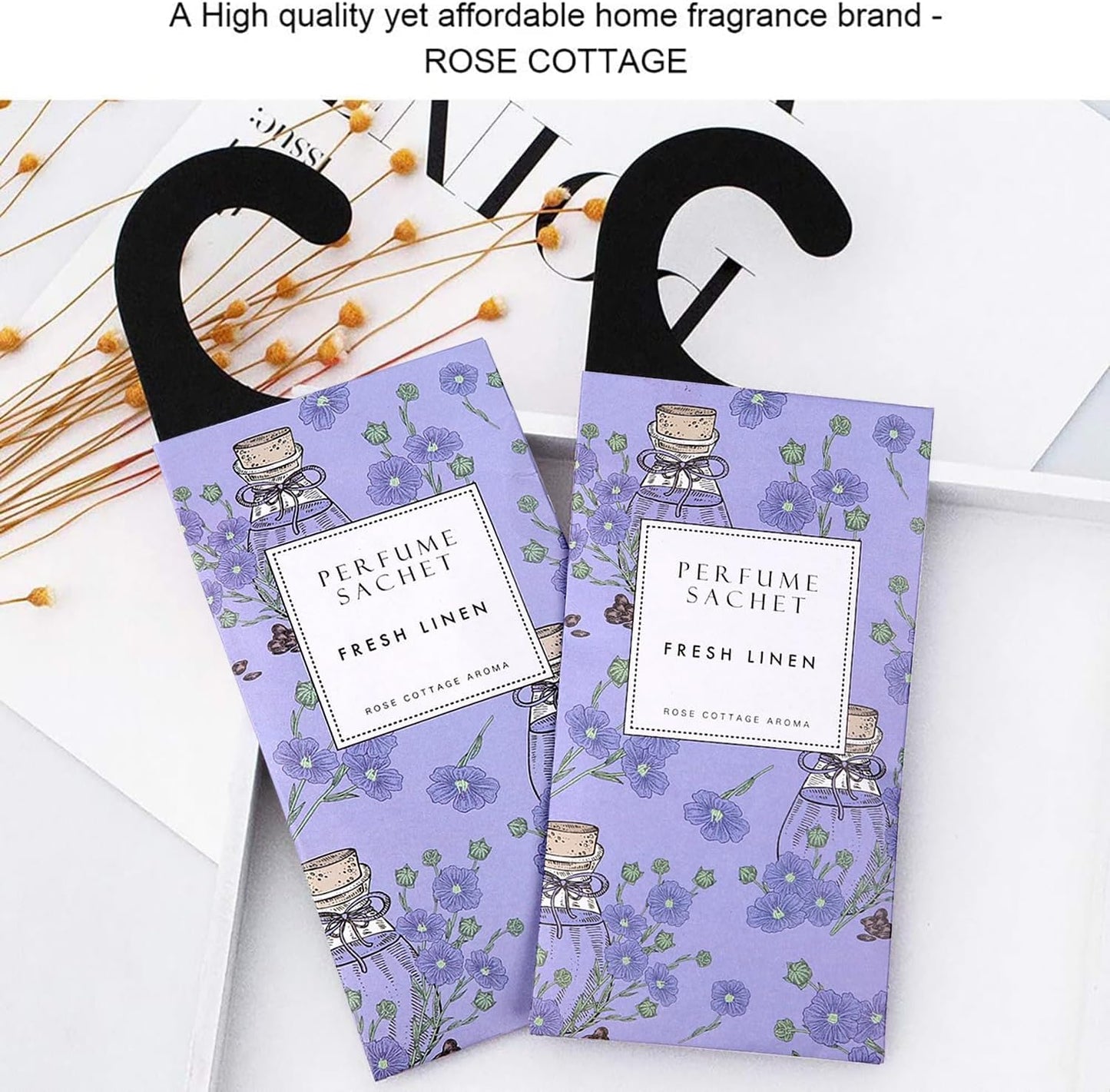 Large 12 Packs Fresh Linen Hanging Closet Deodorizer Air Freshener Long Lasting Scented Sachets Smell Goods for House