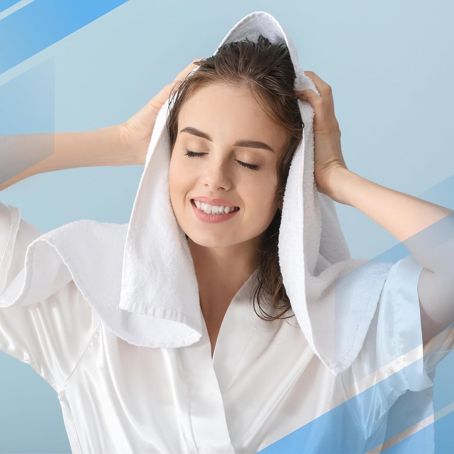 Infinitee Xclusives Hand Towels for Bathroom - Set of 6 (16x28 inches) 600 GSM, 100% Cotton Ultra Soft, Quick Drying, Hotel Quality Hand Towel Set (Tranquil Navy)