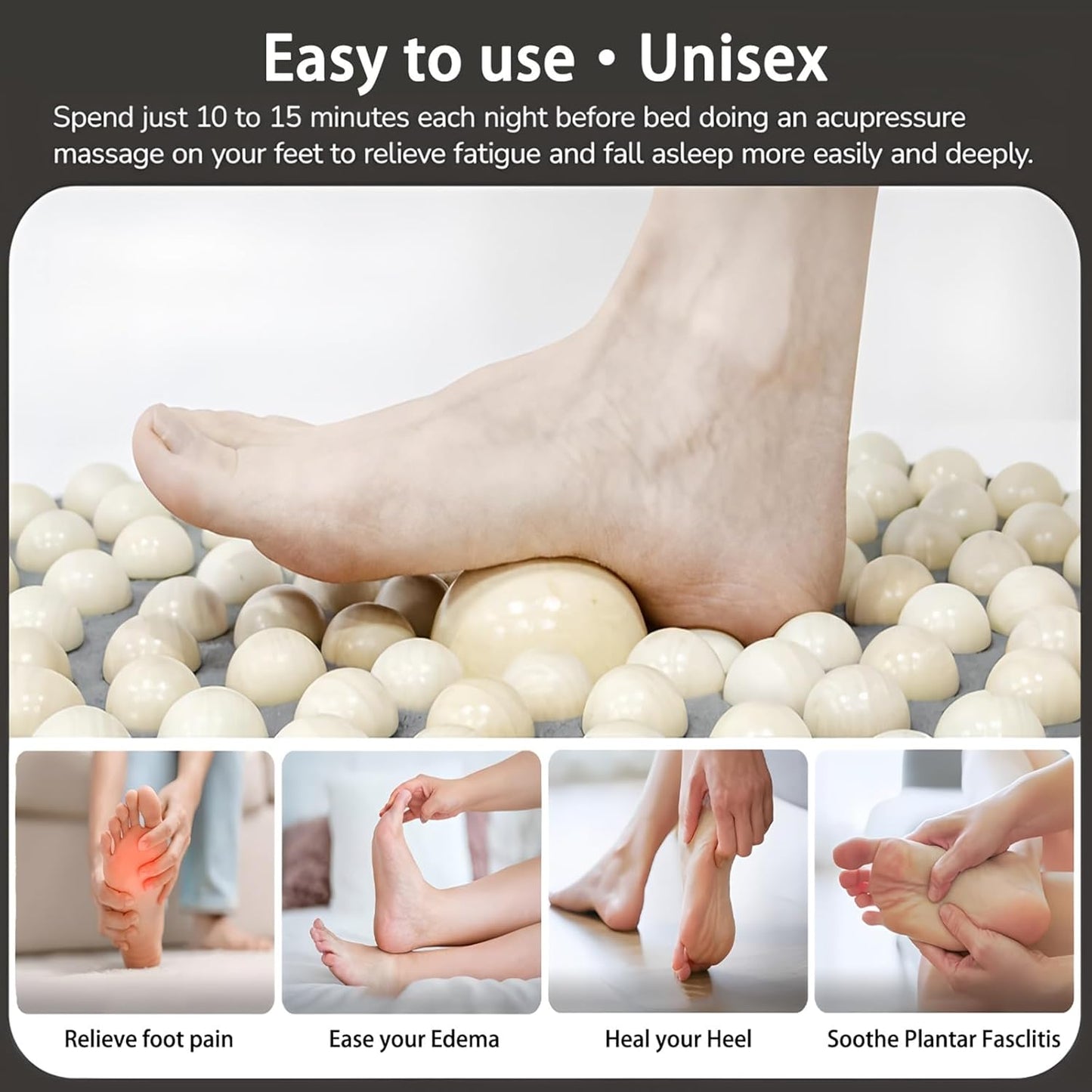 Foot Massage Mat,Wood Foot Acupressure Mat,Foldable Storage,Reflexology & Relaxation Tool for Tired Feet,Relaxation Gifts for Parents or Friends(31.5x31.5in)