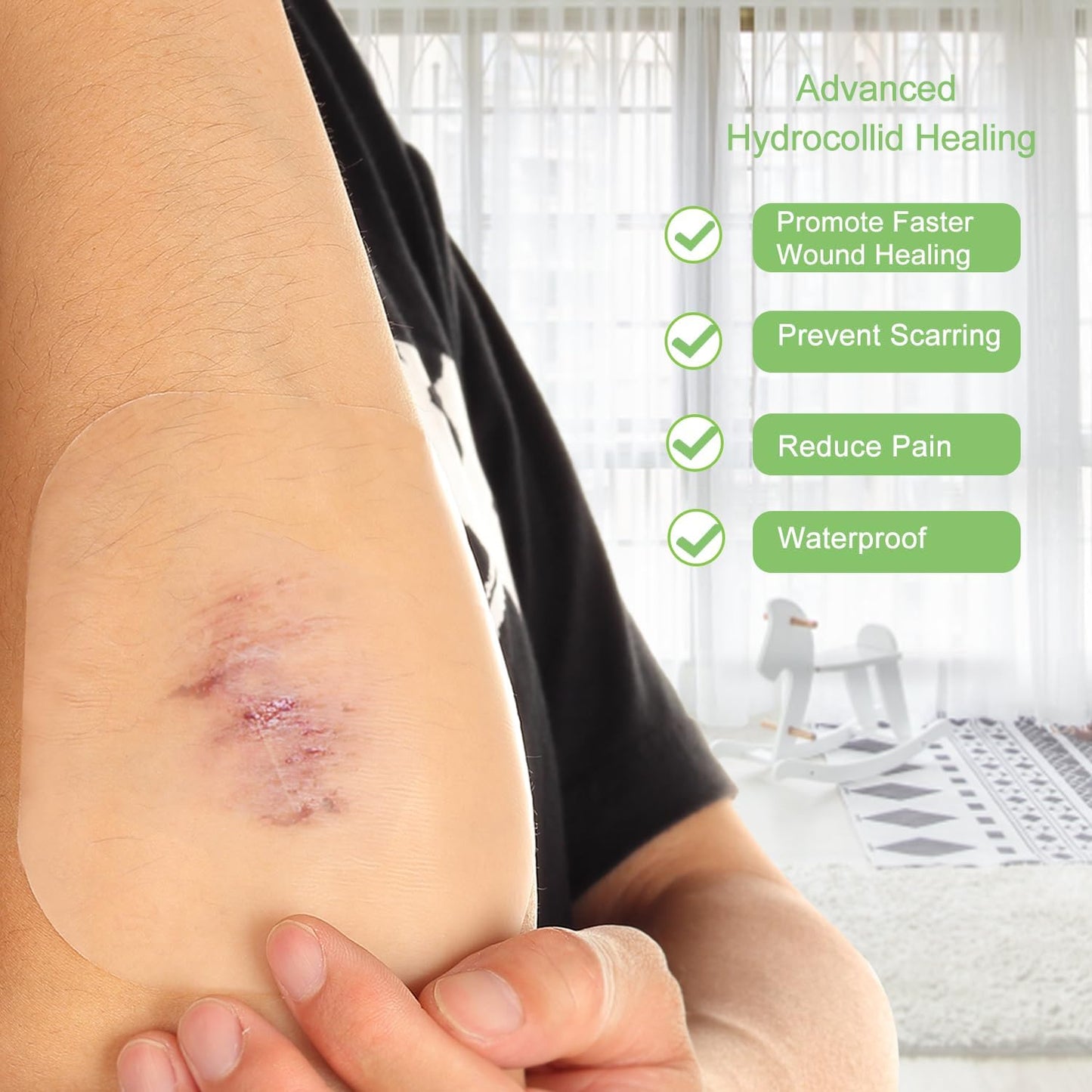 20 Pack Hydrocolloid Wound Dressing 4x4 Inch Extra Thin Hydrocolloid Bandages Patches for Light Exudates Pressure Ulcers, Bed Sores, Minor Burns, Cuts & Abrasions, Blister & Surgical Wound Care