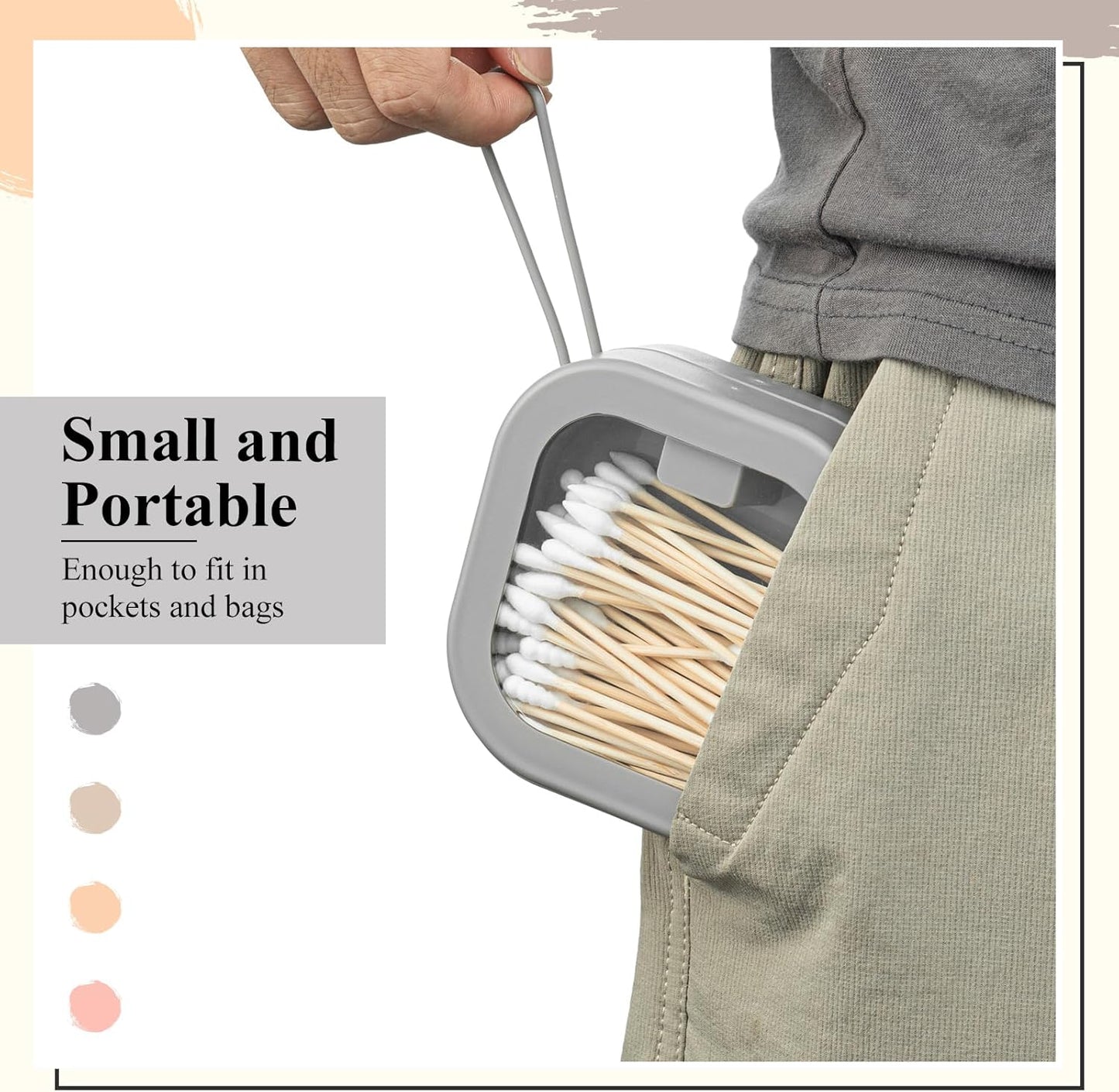 Kathfly 4 Pcs Multicolor Hair Tie Organizer Portable Hair Accessory Storage Containers Stackable Tie Bobby Pin Holder Home Cotton Swab Dispenser Accessories Jewelry Organizer Box