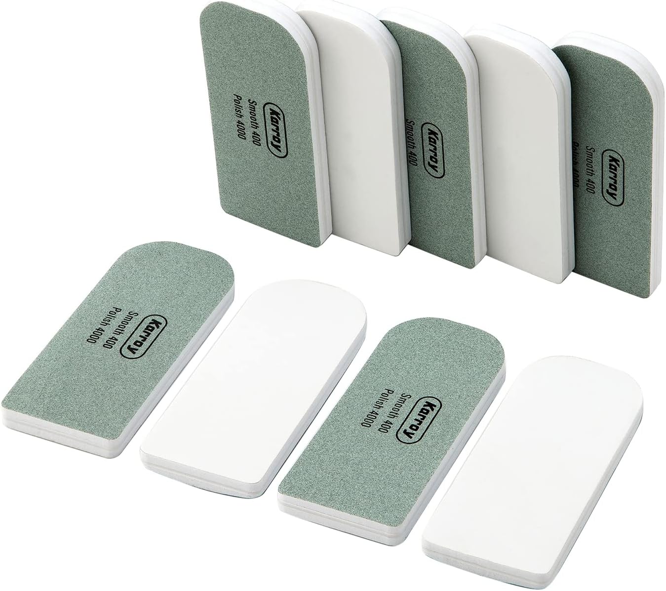 Nail Files and Buffers for Natural Nails Smooth and Polish Gel Surface 400/600/4000 Grit (B-Arch)