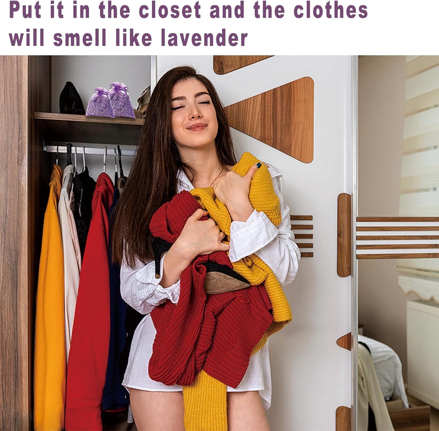 36 Pack French Dried Lavender Sachet Bags, 100% Natural Lavender Bags for Drawers and Closets, Potpourri Air Freshener, Bulk Sachet Gift for Scents Home, Wedding