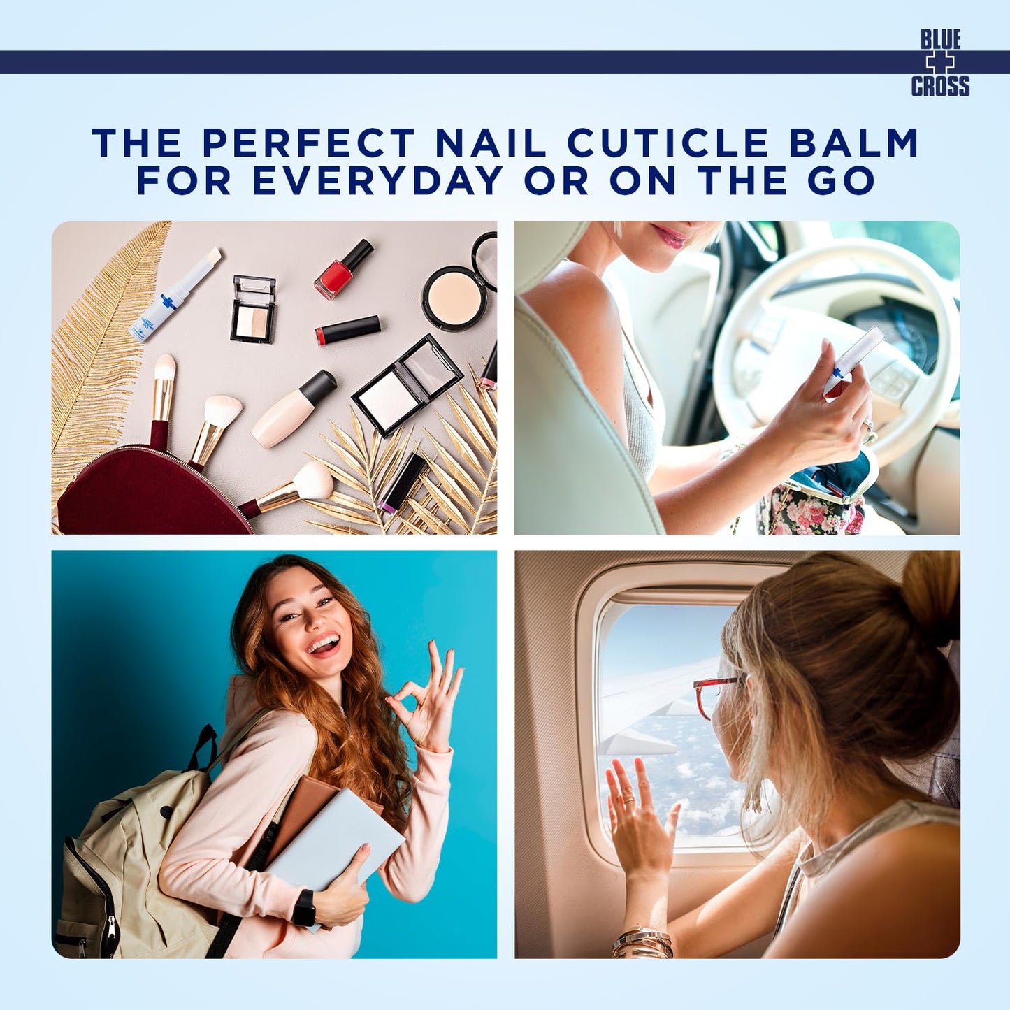 Blue Cross Cuticle Balm Conditioning Stick, Scented Cuticle Softener Oil Balm with Nourishing Sunflower & Grape Seed Oil, Professional Nail Care Supports Dry + Damaged Cuticles, 0.05oz, Pomegranate