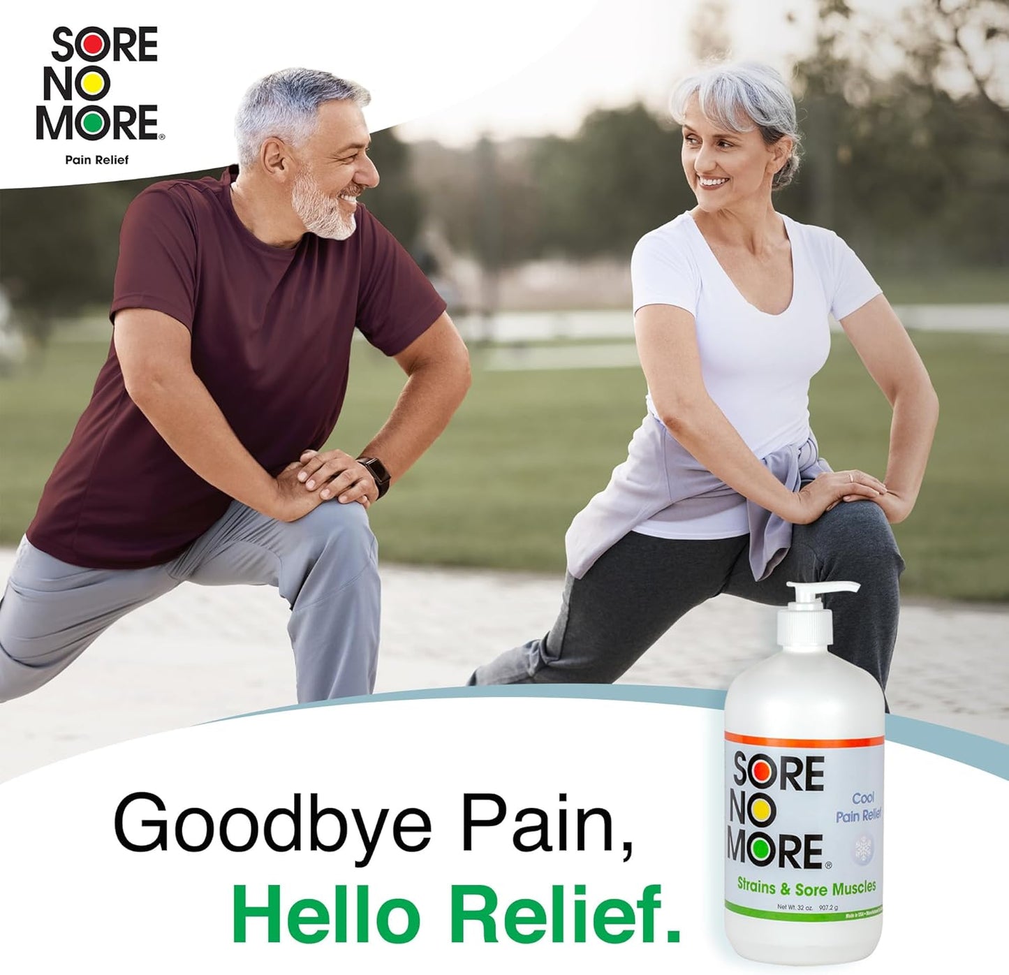 Sore No More Cool Relieving Gel for Aches & Pains in Muscles & Joints associated with Strains, Bruises & Sprains | Absorbs Quickly with a Refreshing Lemon Aroma | 32 oz Bottle with Pump