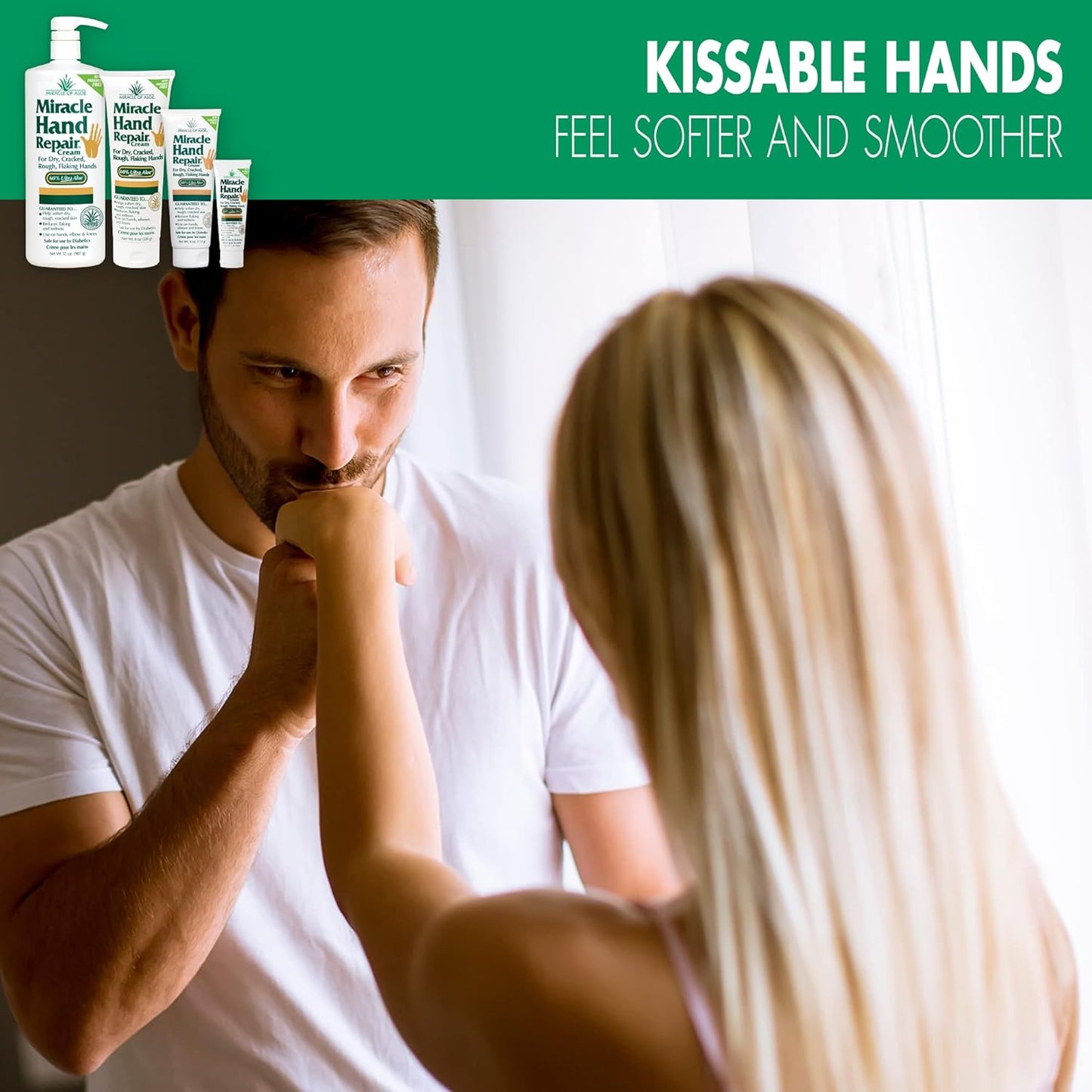 Miracle Hand Repair Cream for Dry Cracked Hands 8 oz Best Healing Hand Cream with 60% Aloe Vera - Non-Greasy Moisturizer for Working Hands - Fast Absorbing Lotion for Extremely Dry Skin (4-Pack)