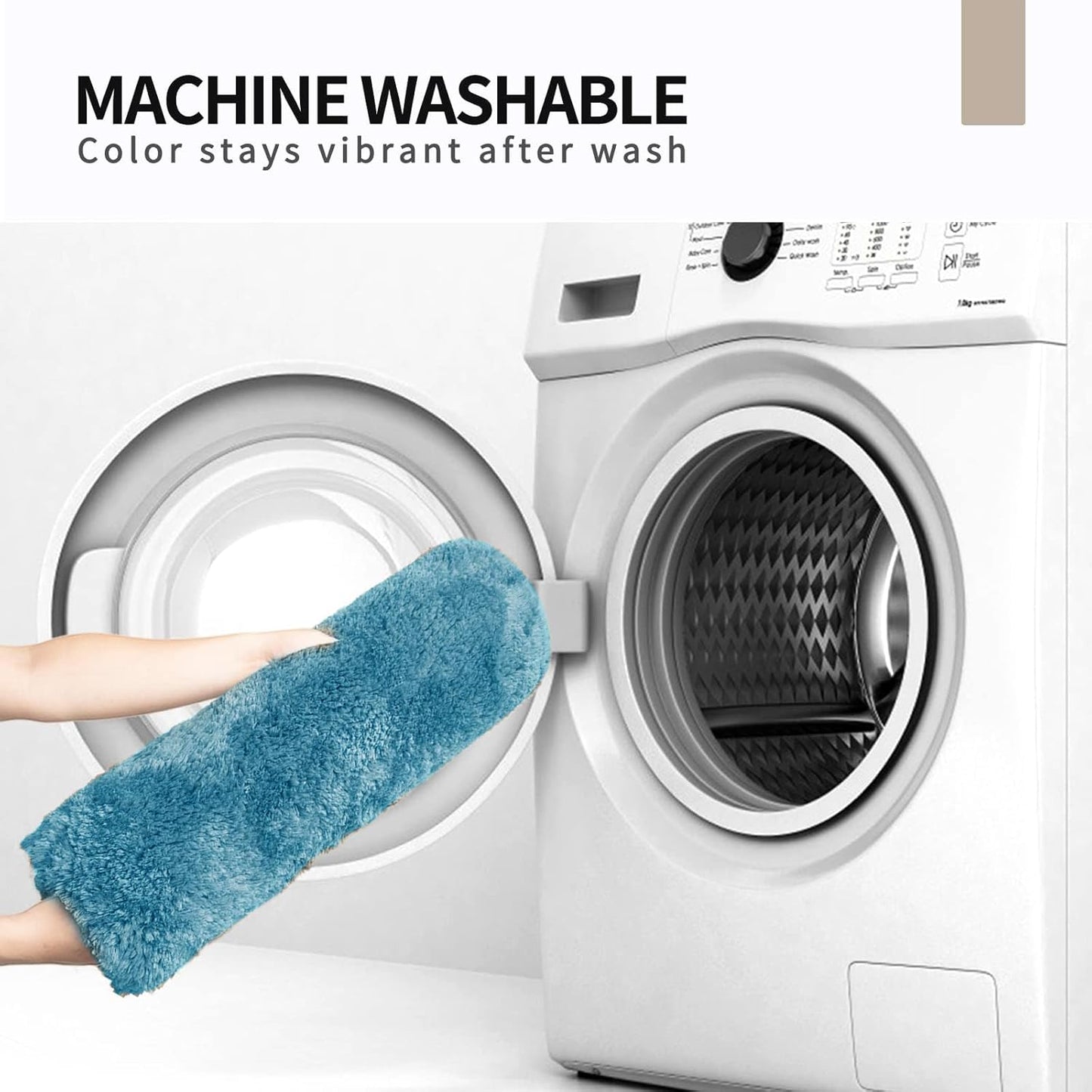 FIFU Bathroom Runner Rug 24" W x 48" L, Bath Mats for Bathroom, Bedroom & Kitchen, Non-Slip Rubber Latex Backing, Comfort & Soft Shower Bathmat & Carpet for Sink, Home & Hallways, Sky Blue