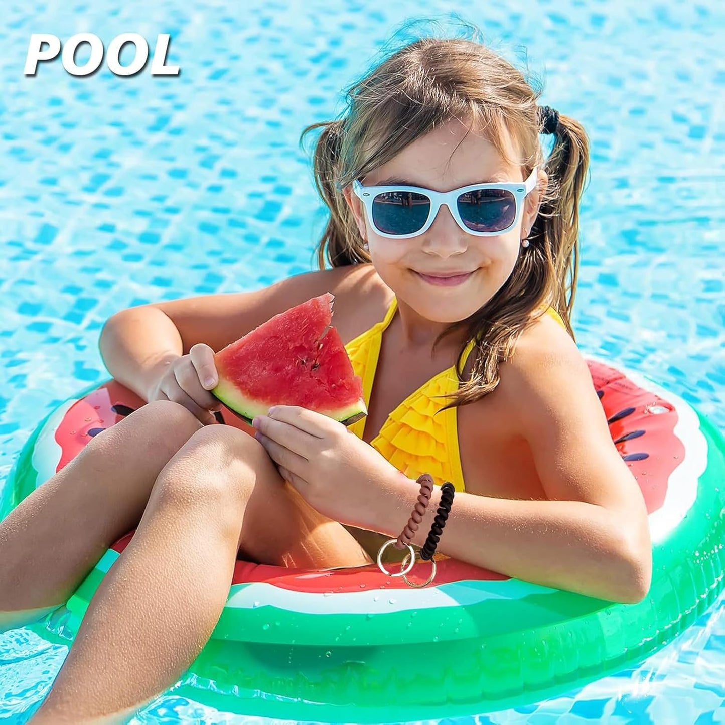 BIHRTC 6pcs Wristband Keychain Wrist Key Chain Spiral Coil Wrist Keychains Plastic Bracelet Spring Flexible Spiral Wrist Coil Key Holder Key Ring for Sauna Gym Pool ID Badge and Outdoor Sports