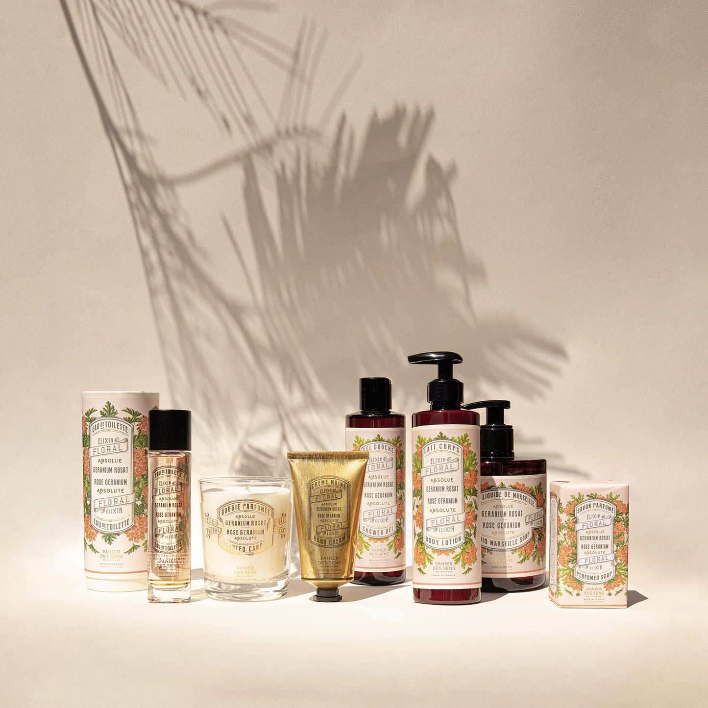 Panier des Sens - Small Hand Cream for Dry Cracked Hands – Rose Geranium Mini Hand Lotion for Dry Skin - With Sweet Almond and Olive Oil - Hand Care 97% Natural Ingredients - Travel Size 1 floz