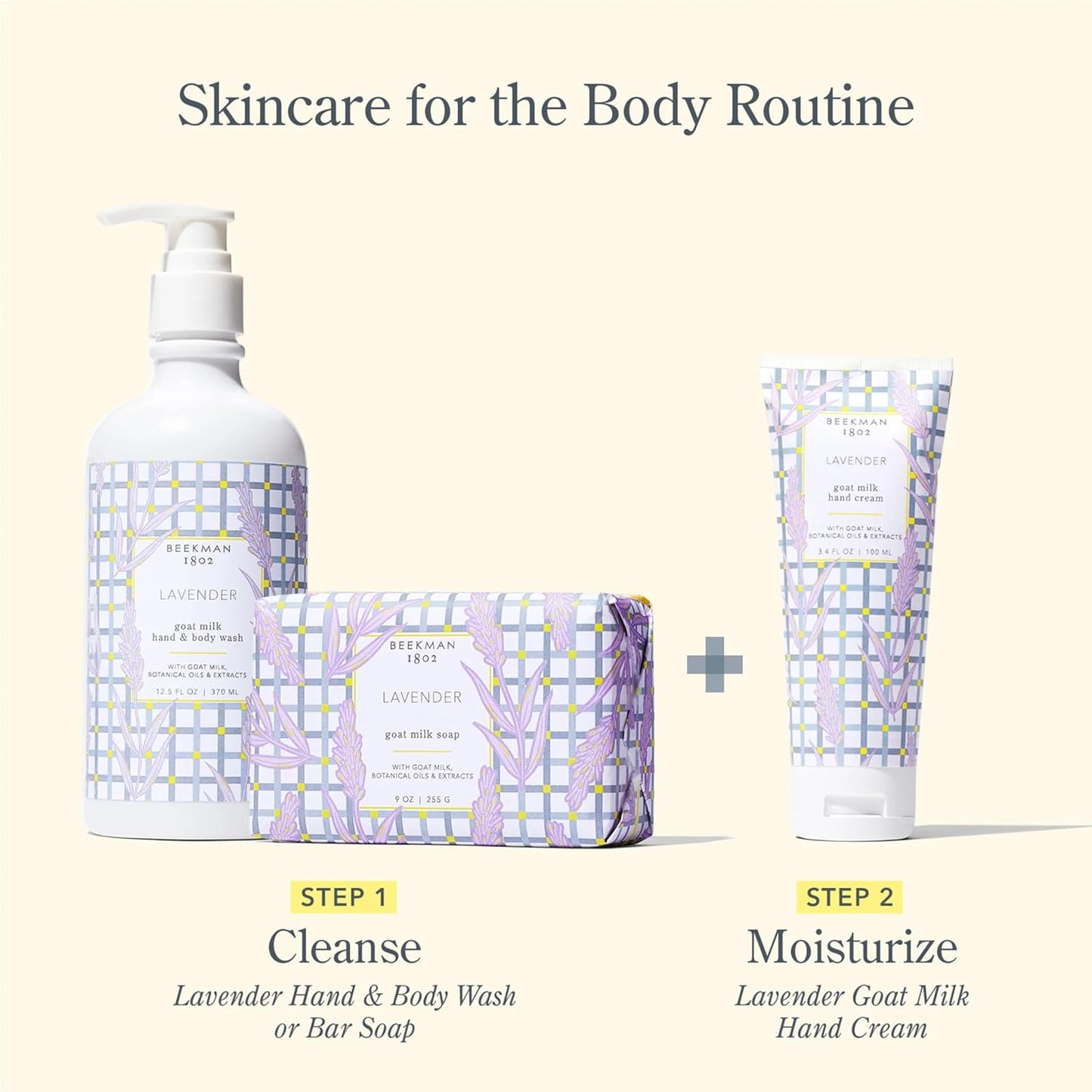 Beekman 1802 Pure Goat Milk Hand Cream, Lavender - Scented - 2 oz - Moisturizing Lotion for Dry Skin - Anti-Aging Hydration - Good for Sensitive Skin - Cruelty Free