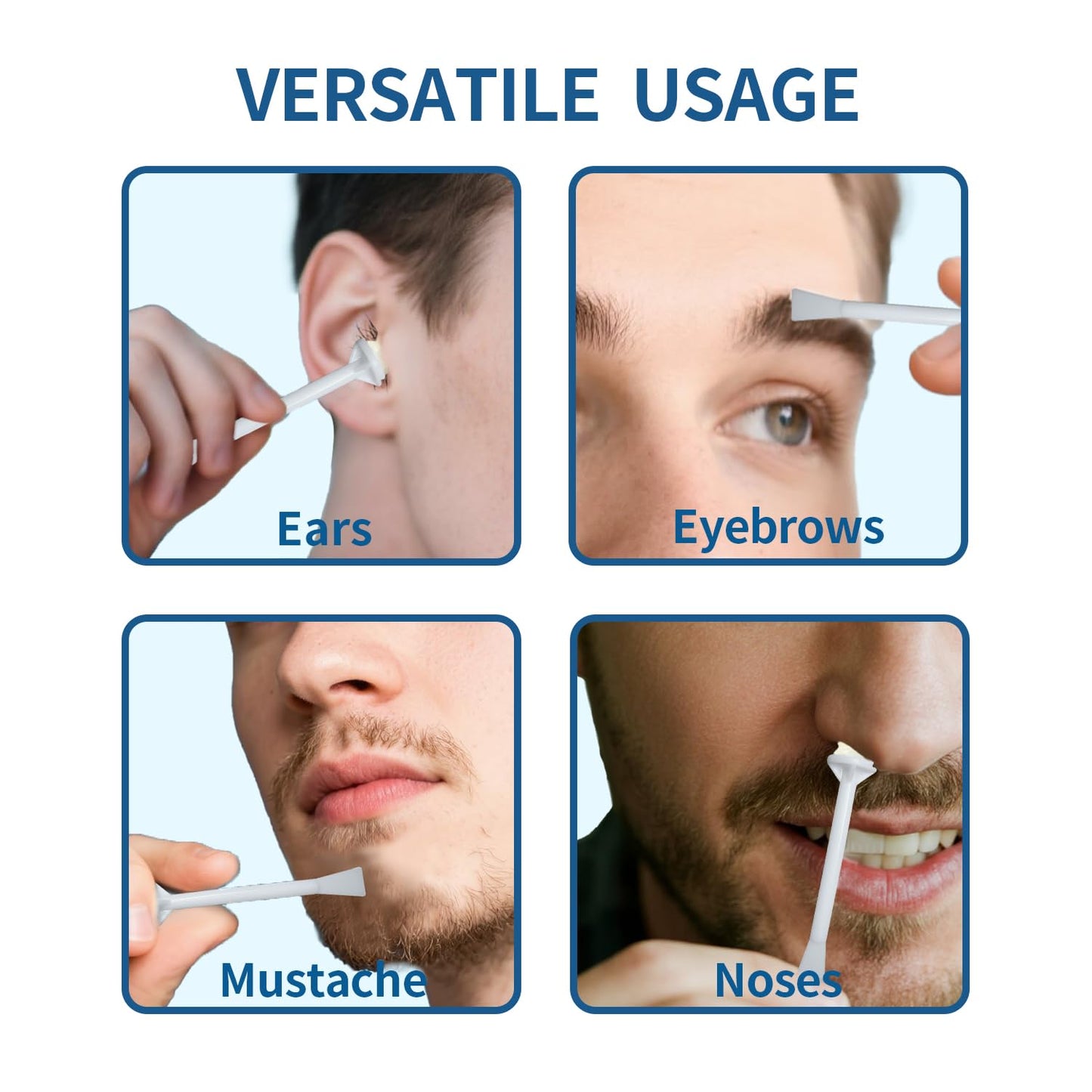 Nose Wax Sticks - 50Pcs Nose Wax Applicator Sticks for Nostril Nasal Cleaning Ear Eyebrow for Men Women Painless Nose Hair Removal