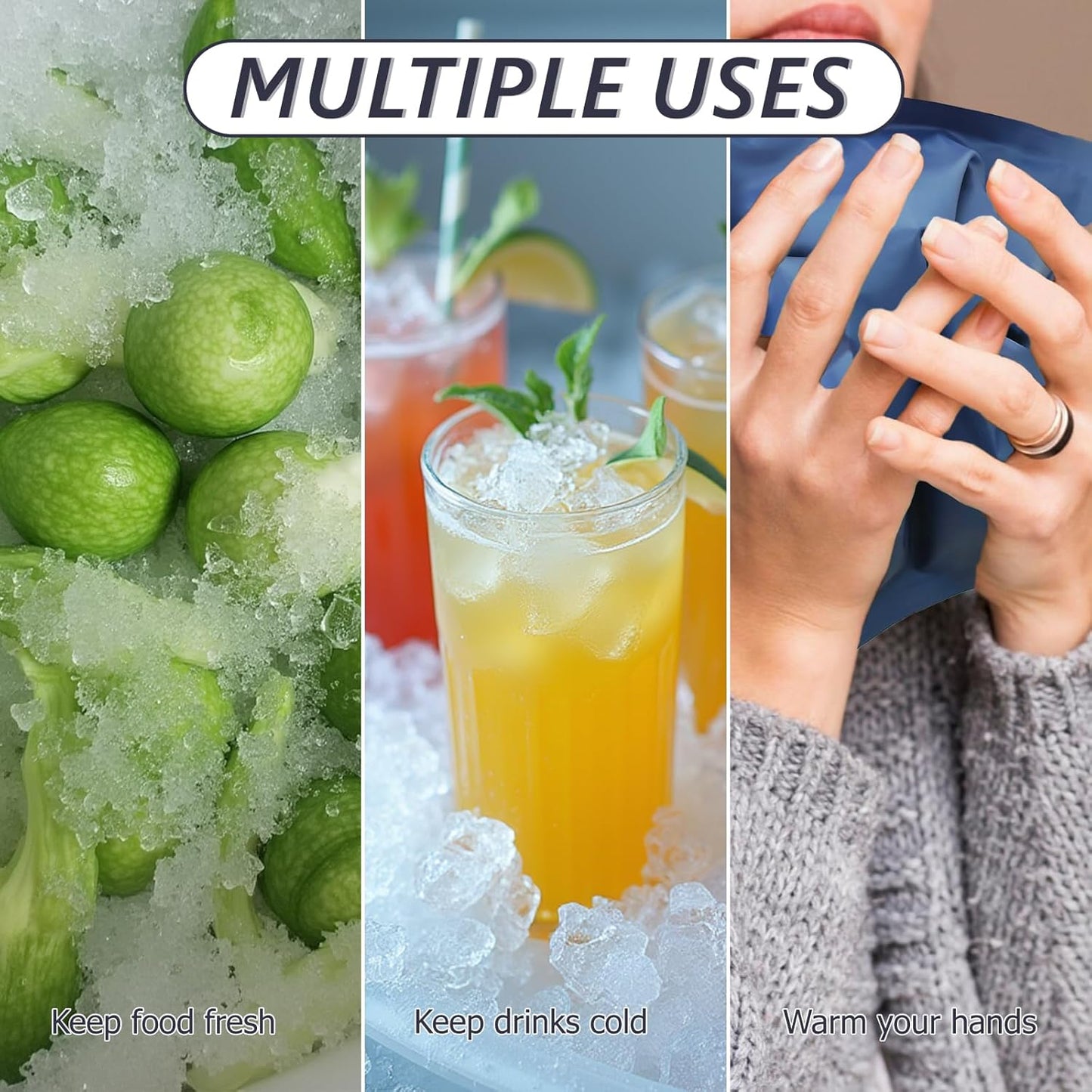 Hot & Cold Gel Packs for Pain Relief 18PCS Reusable Blue Cold Pack Ice Packs with Cloth Backing for Swelling, Bruises, Injuries, Surgery, Toothache (18 Pack)