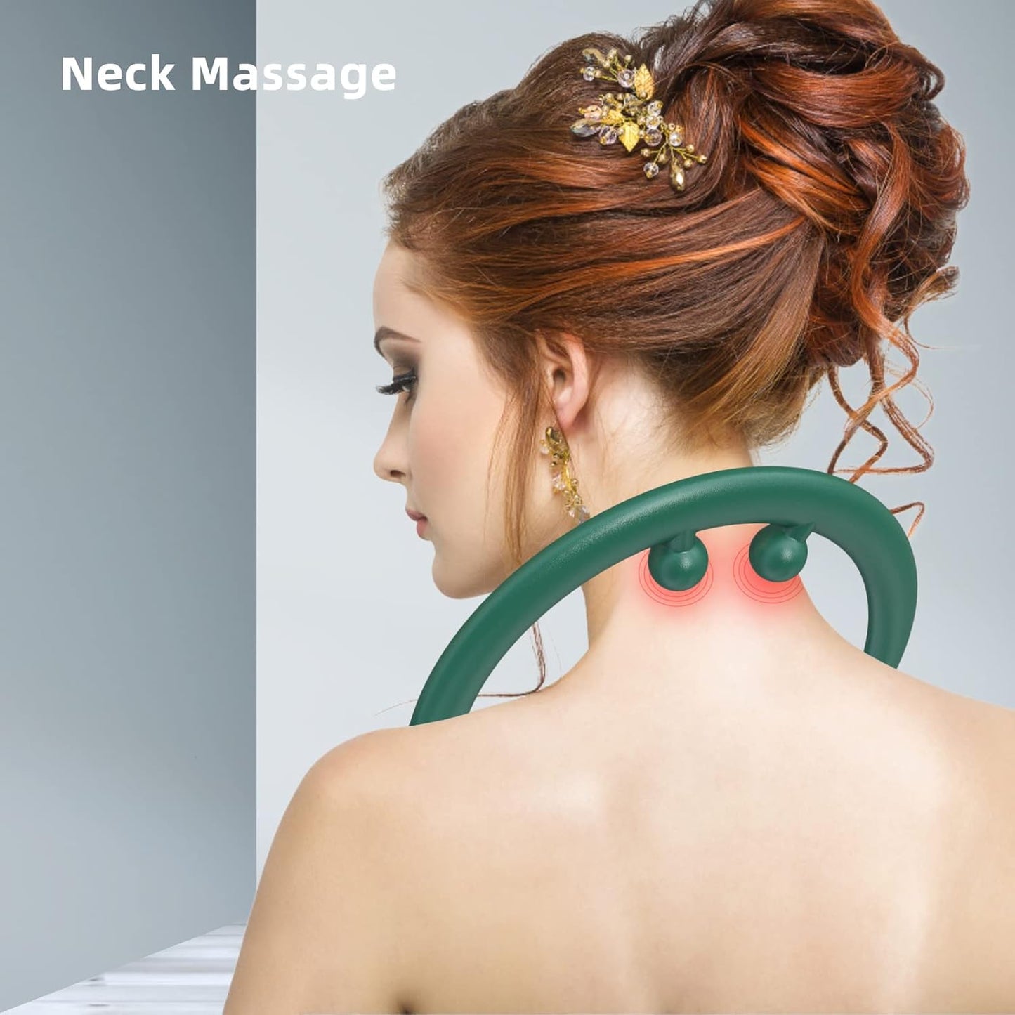 Back and Neck Massager, for Trigger Point Fibromyalgia Pain Relief and Self Massage Hook Cane Therapy (Greeen)