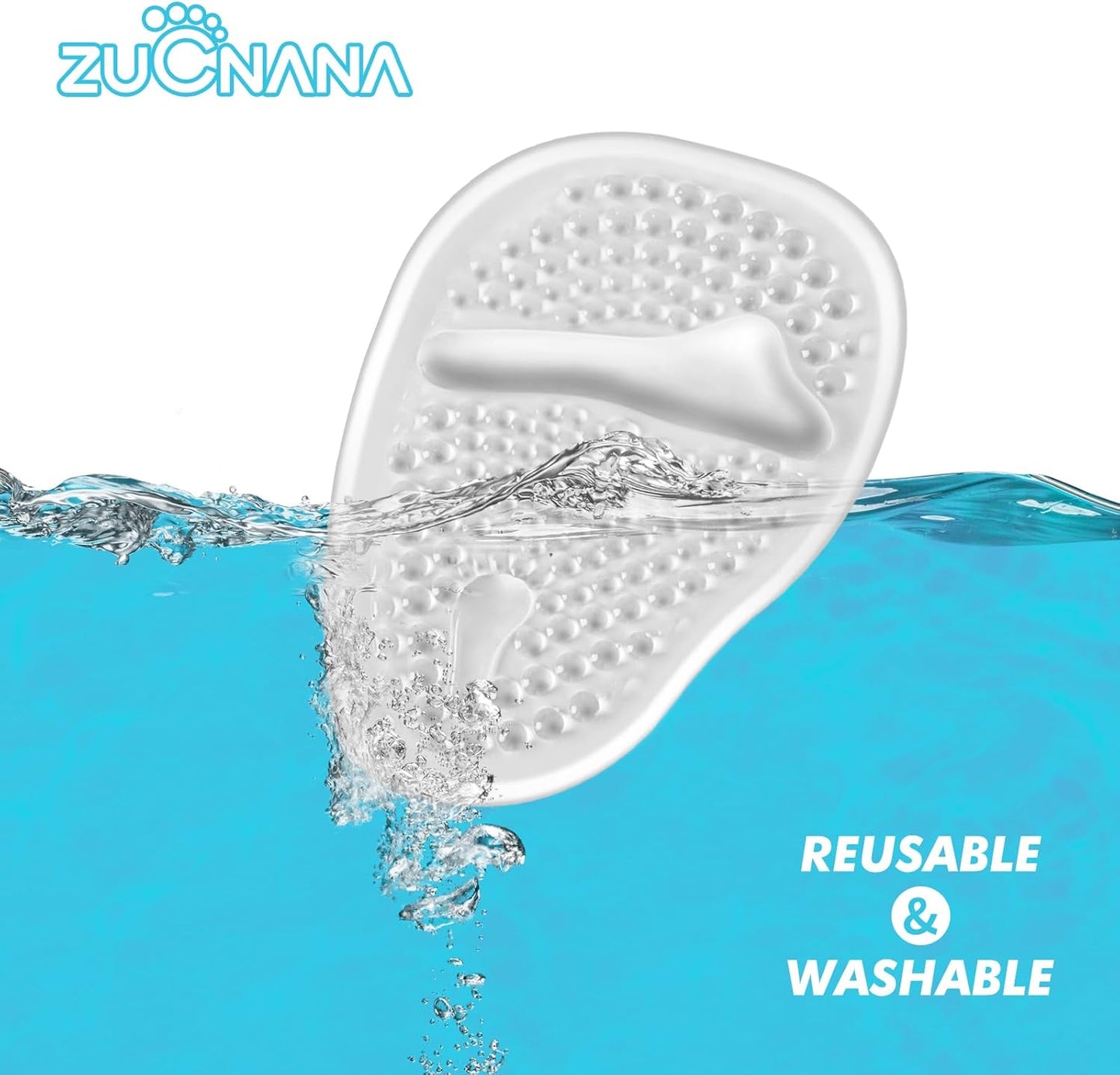 Ball of Foot Cushions (2 Pairs Gel Shoe Inserts), Heel Inserts for Women, Non Slip Heel Pads, Heel Cushions for Women Foot Pain Relief and Comfort, One Size Fits Any (Clear)