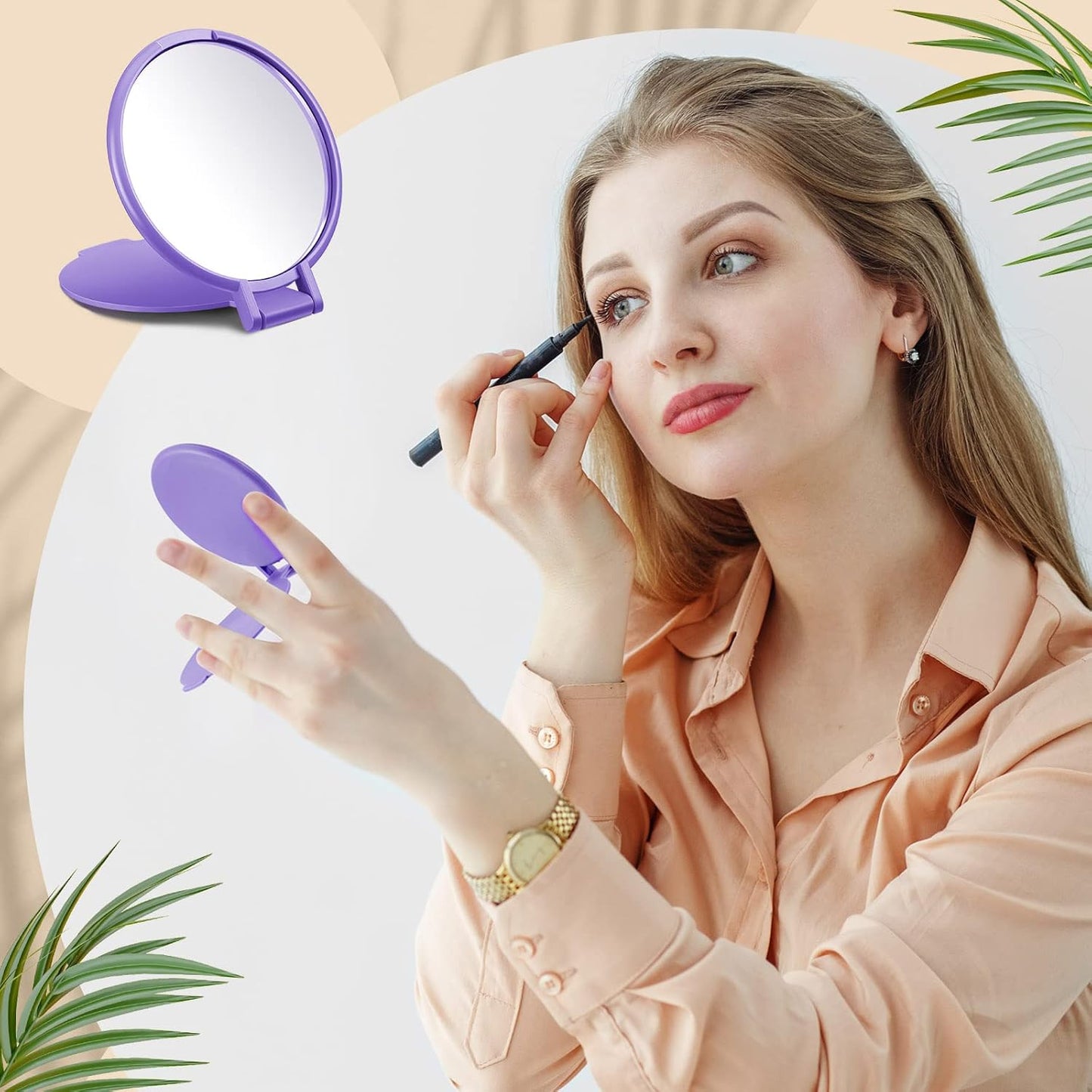 Juexica 500 Pcs Compact Mirror Bulk for Women Mini Folding Mirror Portable Pocket Makeup Round Small Vintage Travel for Cosmetic Purse Bag Gifts Mom Daily Use (Classic Colors)