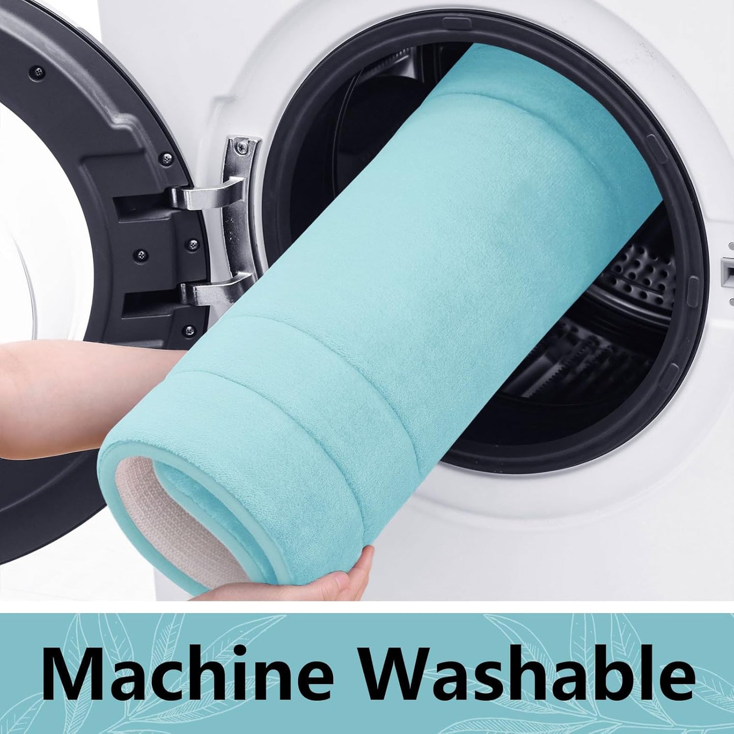 Arotive Memory Foam Bathroom Rug Mat 47x24, Ultra Soft and Absorbent Bath Mat, Machine Wash Dry, Comfortable Bath Rug Carpet for Bathroom Floor, Tub and Shower, Sky Blue