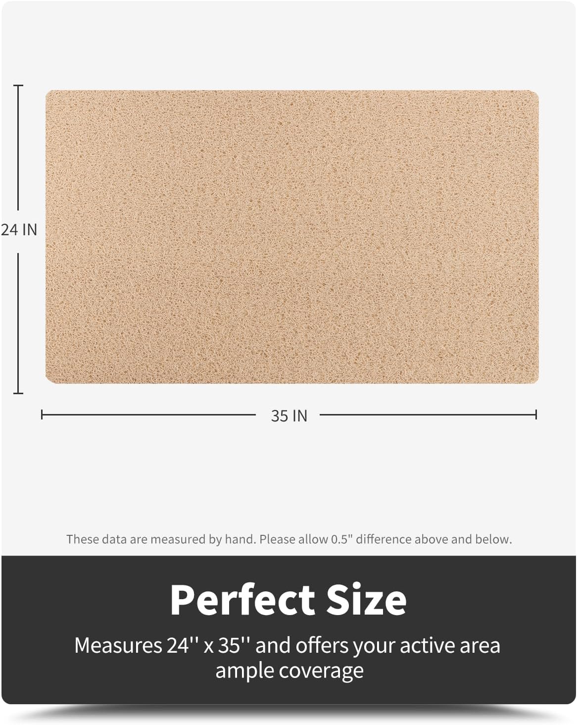 Non-Slip Bathtub Mat, 24x35 Inch, Shower Mats for Bath Tub, PVC Loofah Bathroom Mats for Wet Areas, Quick Drying