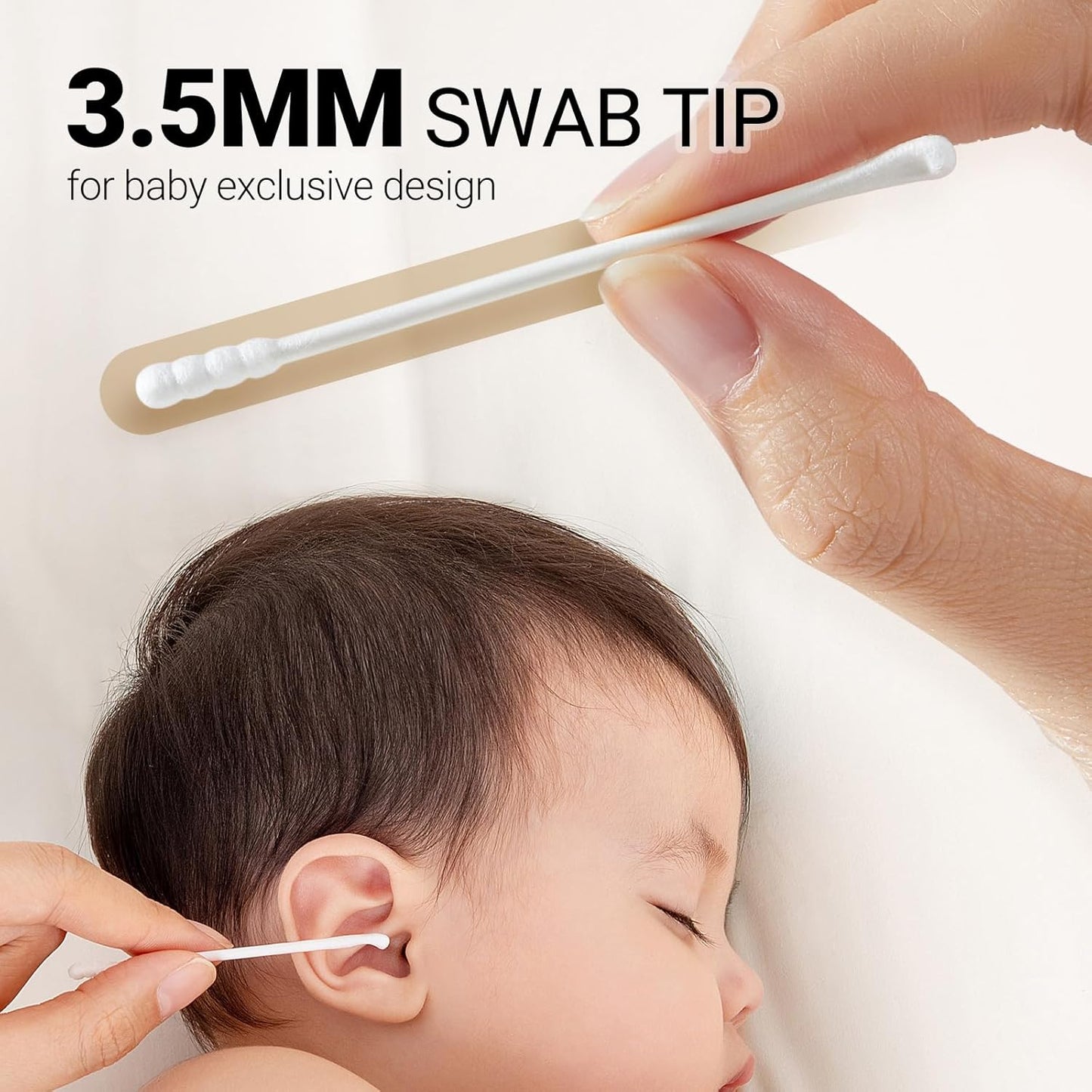 Baby Cotton Swabs 400 Count Double Pointed Cotton Swabs with Paper Stick for Newborn/Kids, 100% Organic Qtips Cotton Swabs for Ear Nose Clean & Makeup & Cleaning