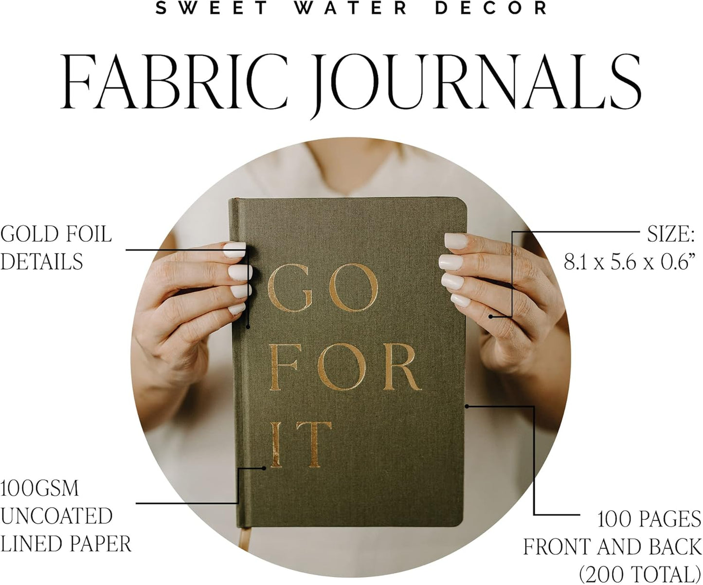 Sweet Water Decor Cute Motivational Lined Composition Notebook for Women, 100 Ruled Pages for Writing, Diary with Fabric Inspirational Cover (For I Know The Plans I Have For You)